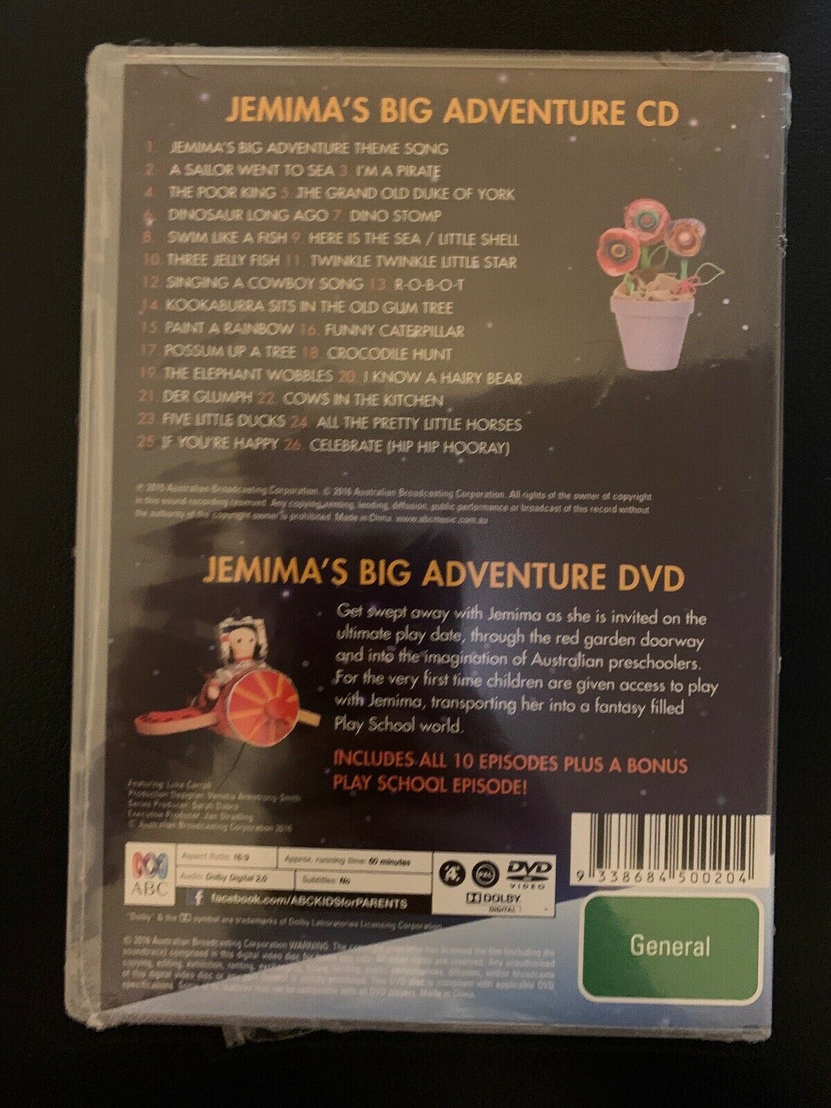 PLAY SCHOOL Jemima's BIG Adventure DVD & CD PAL R4 ABC For KIDS - New Sealed