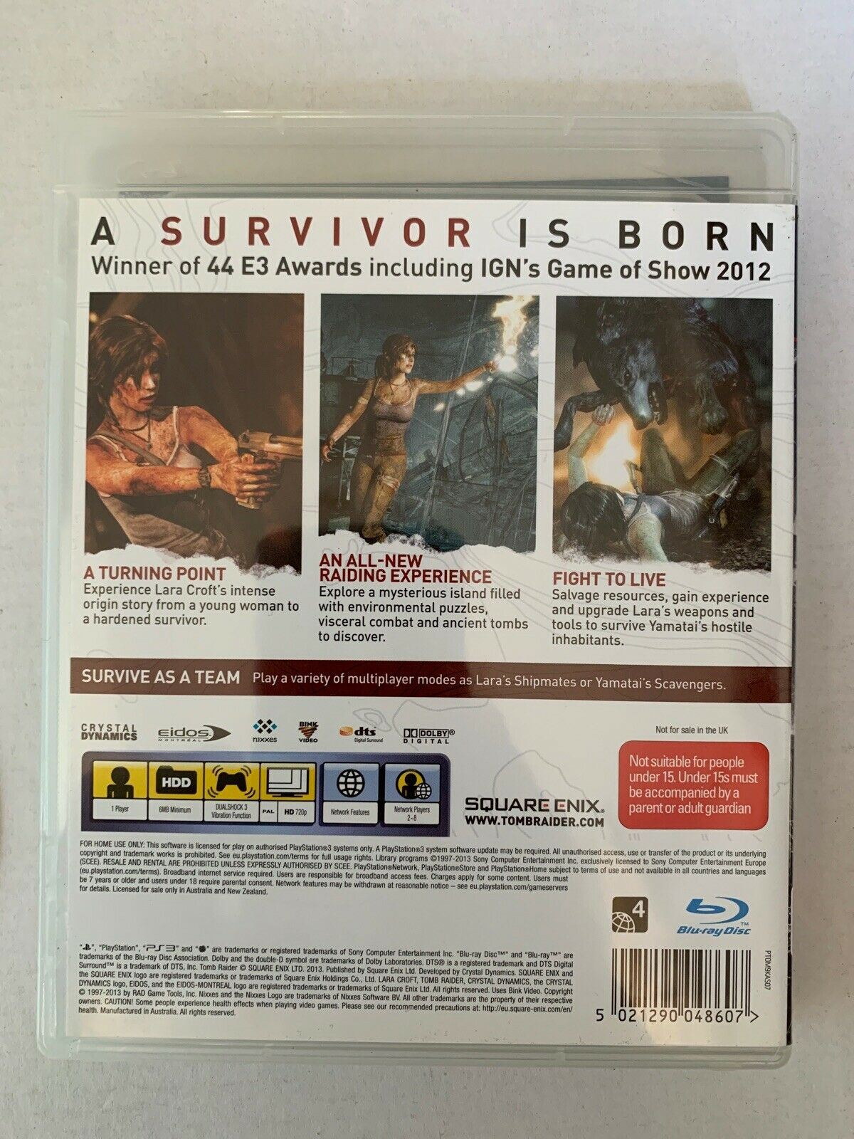 Tomb Raider - Sony Playstation 3 PS3 GAME with Manual
