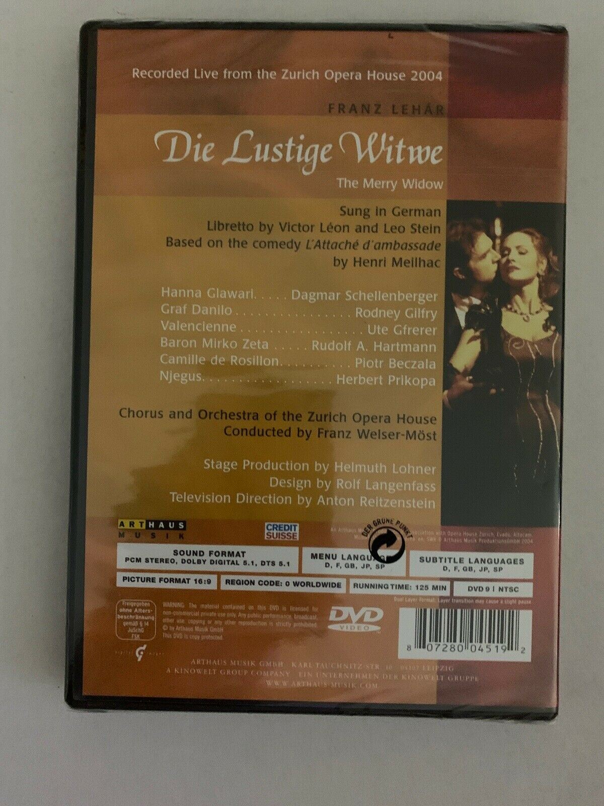 *New & Sealed* Die Lustige Witwe The Merry Widow DVD Franz Lehar. Region Free