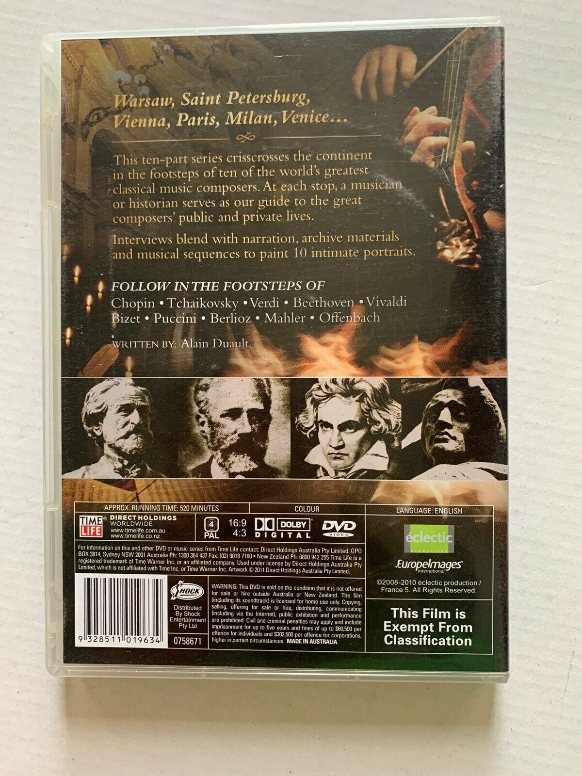 In The Footsteps Of Famous Composers (DVD, 2010) Region 4 3-Disc Set