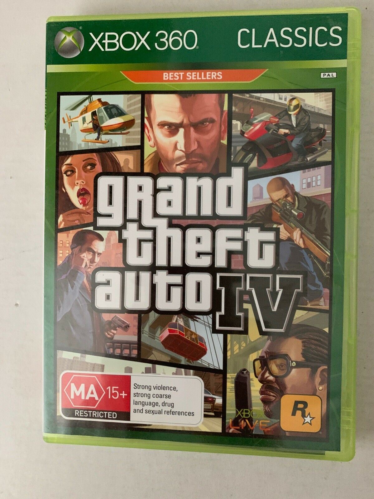 Grand Theft Auto IV (Microsoft Xbox 360, 2008) With Guidebook And Map. PAL
