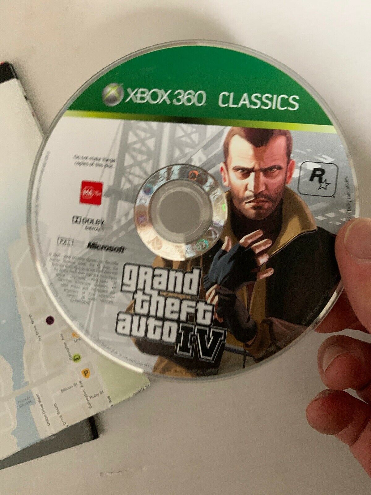 Grand Theft Auto IV (Microsoft Xbox 360, 2008) With Guidebook And Map. PAL