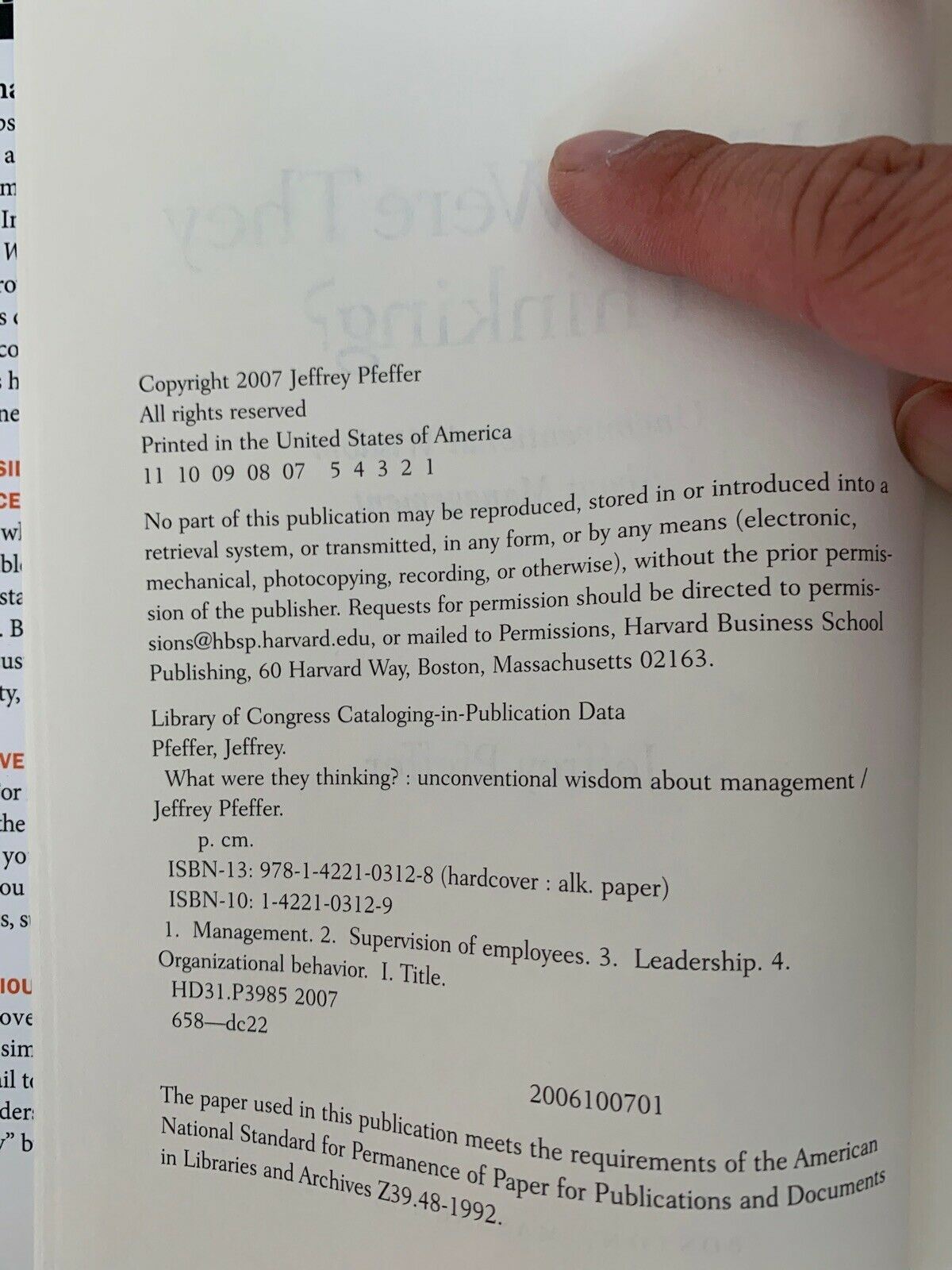 What Were They Thinking? Unconventional Wisdom about Management. Jeffrey Pfeffer
