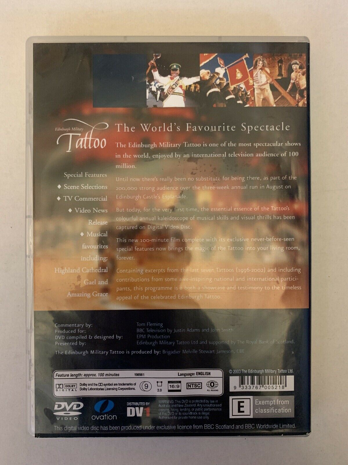 Spirit Of The Tattoo - Highlights of the Edinburgh Tattoo 1996-2002 (DVD, 2003)