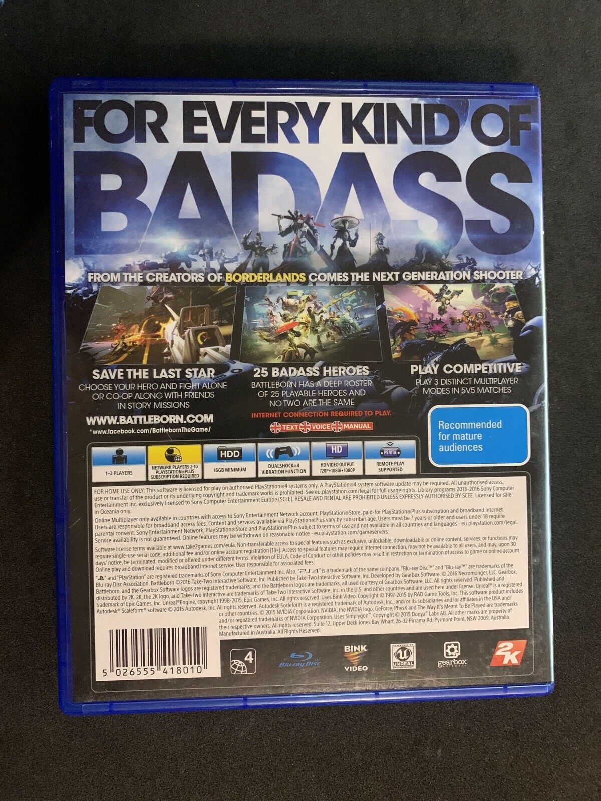 Battleborn PS4 PLAYSTATION 4 *