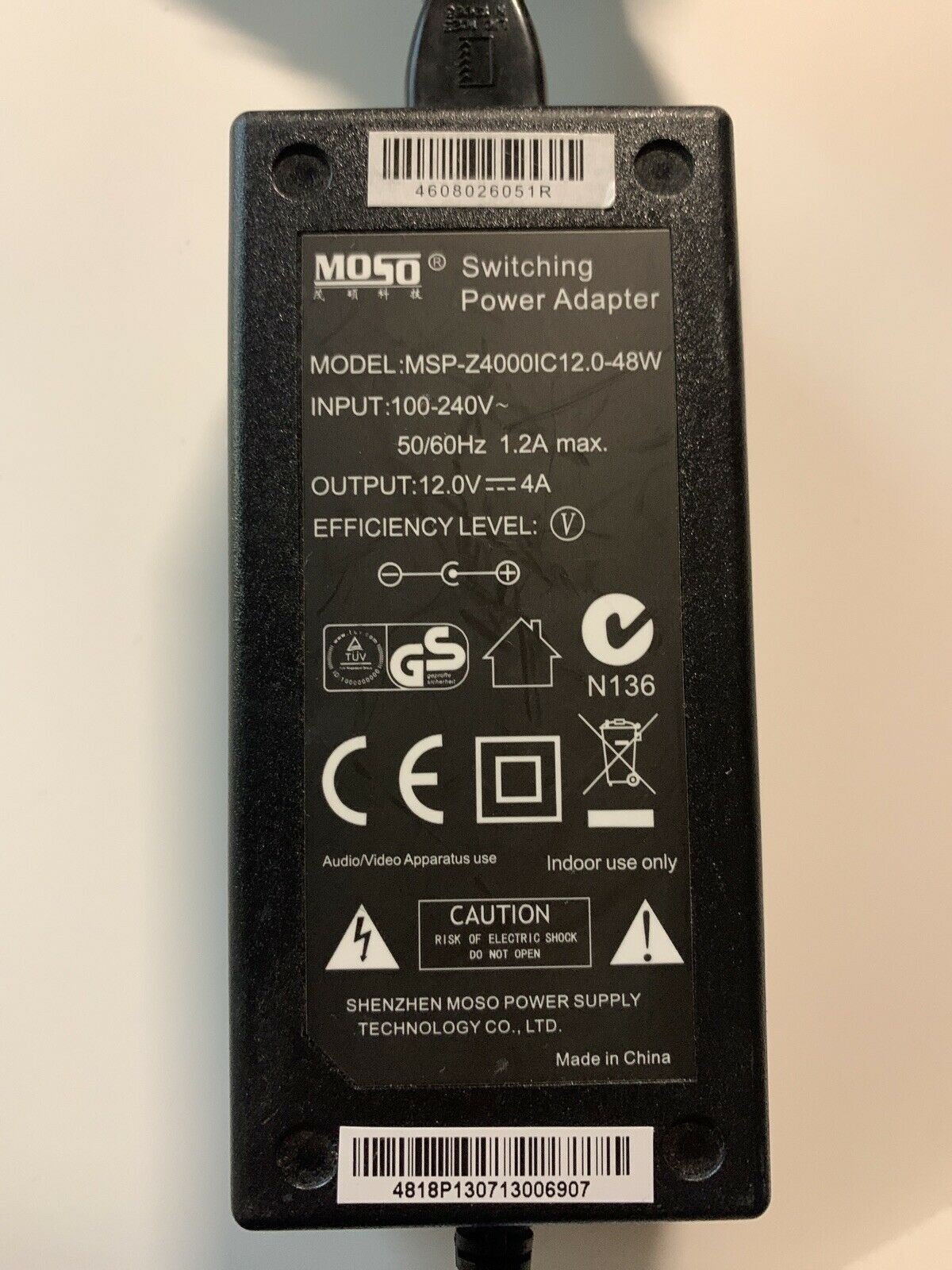 MOSO Switching Power Adapter MSP-Z4000IC12.0-48W