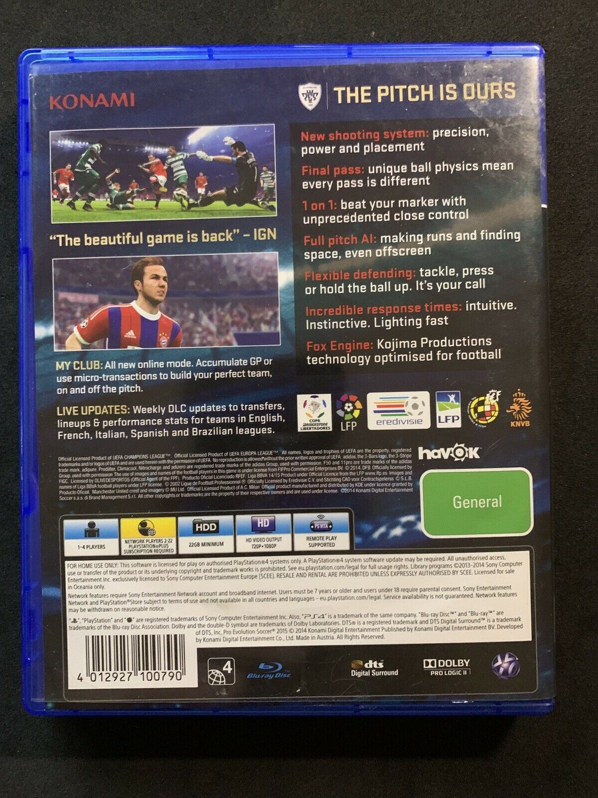 Pro Evolution Soccer 2015 PS4 AUS Sony Playstation Football PES 15