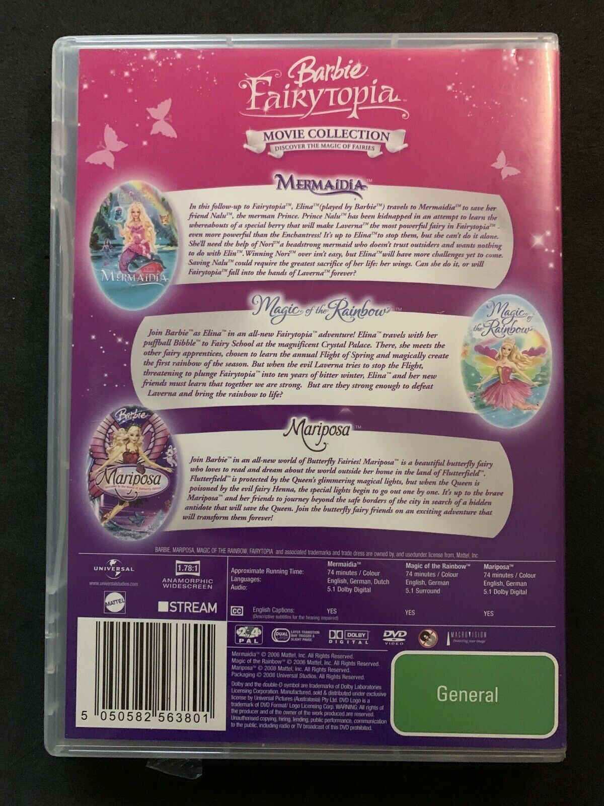 Barbie: Mariposa / Magic of the Rainbow / Mermaidia (DVD) Region 4,2