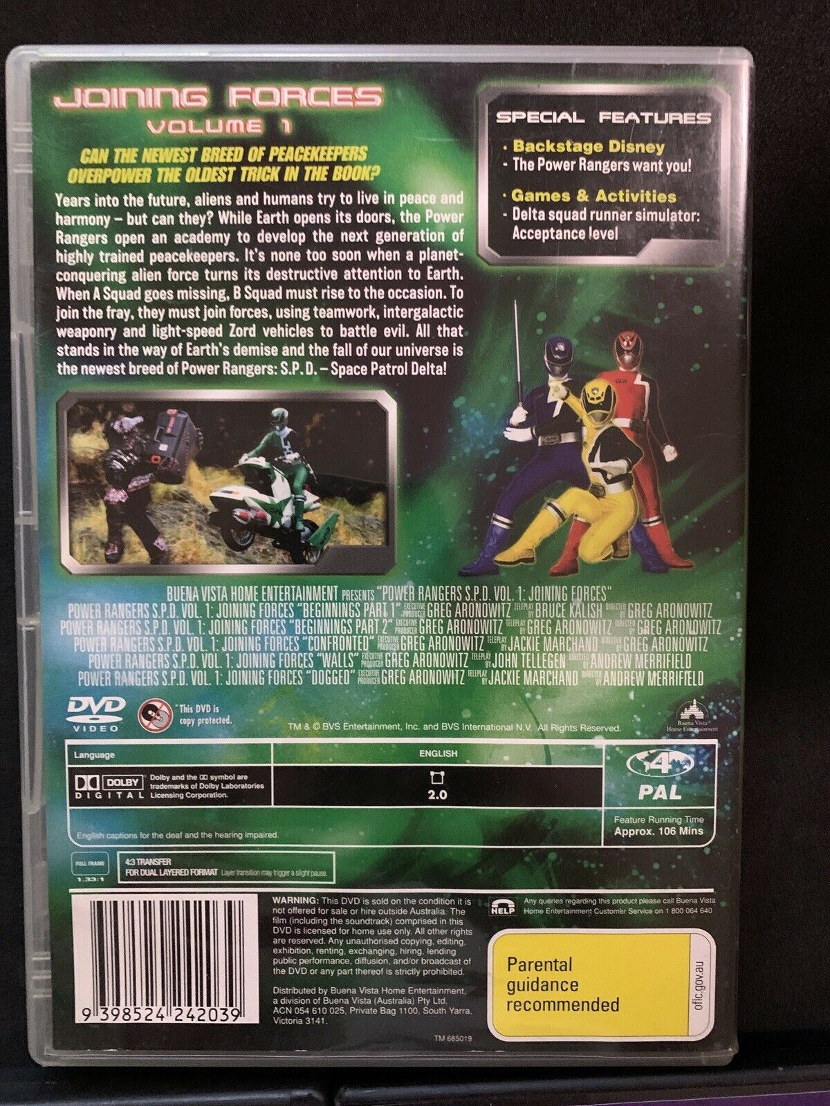 3x Power Rangers - Joining Forces Vol1, Super Megaforce, Dino Charge DVD Region4