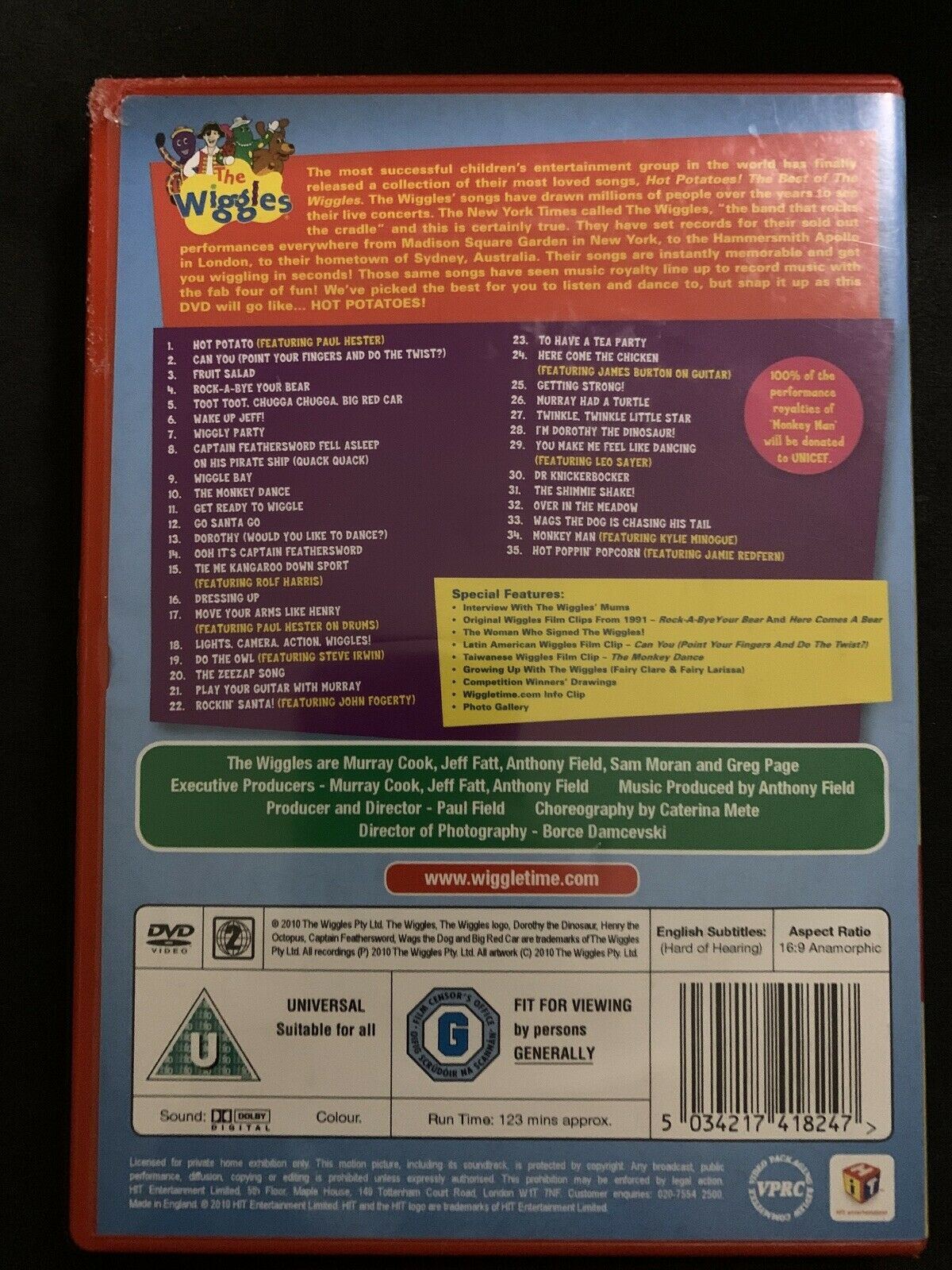 Hot Potatoes The Best Of The Wiggles (DVD, 2010) UK Release Region 2