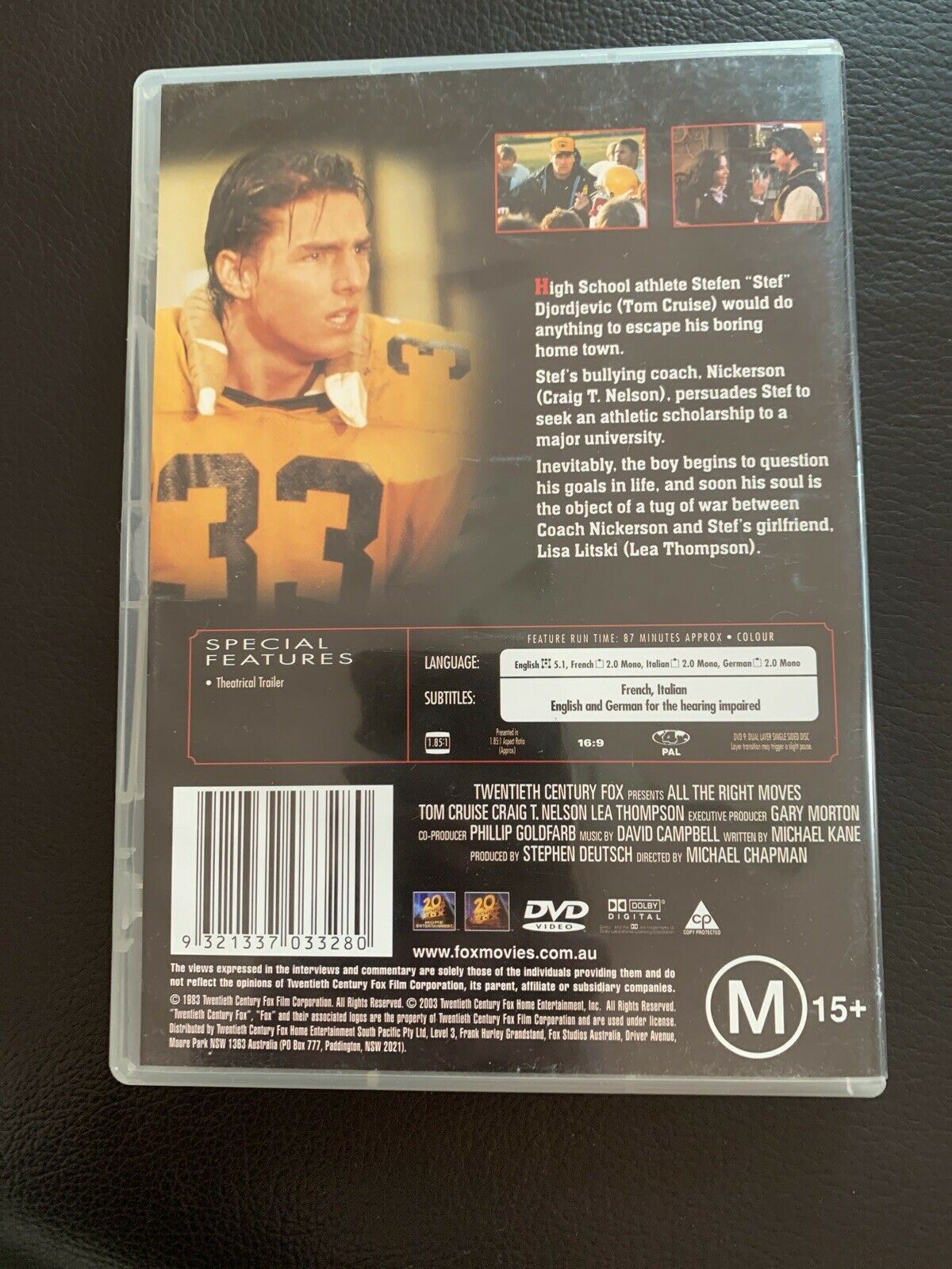 All The Right Moves (DVD, 1983) Tom Cruise. Region 4