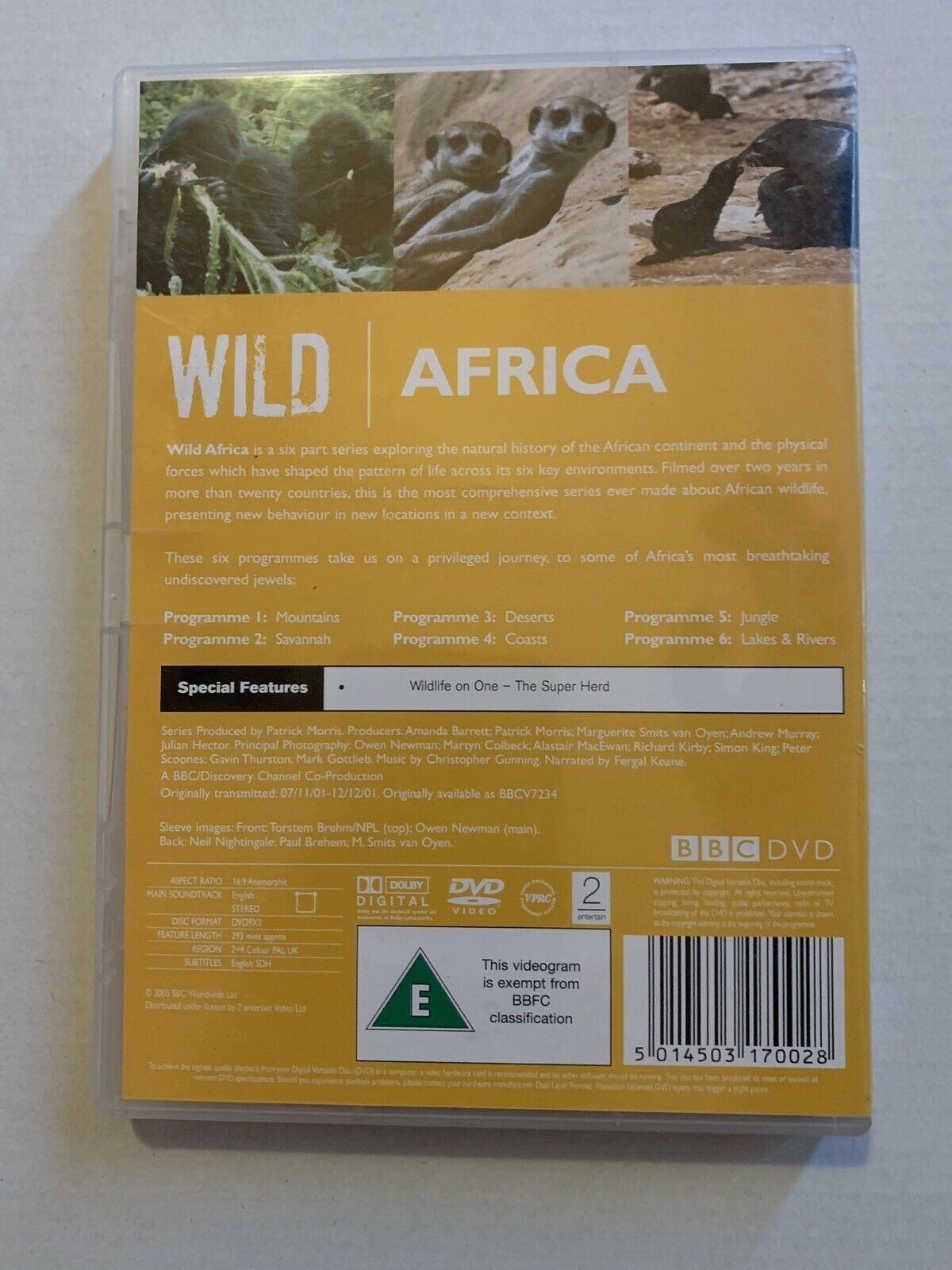 Wild Africa (DVD, 2005) BBC Region 4,2