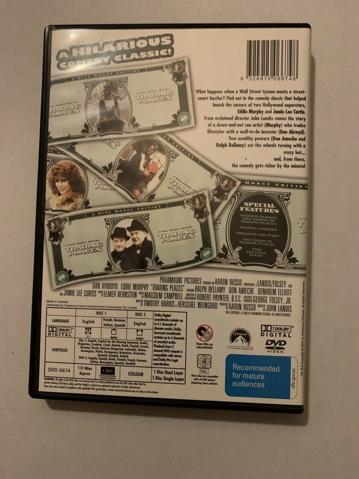 Trading Places - 2-Disc Money Edition (DVD, 1983) Eddie Murphy. Region 4