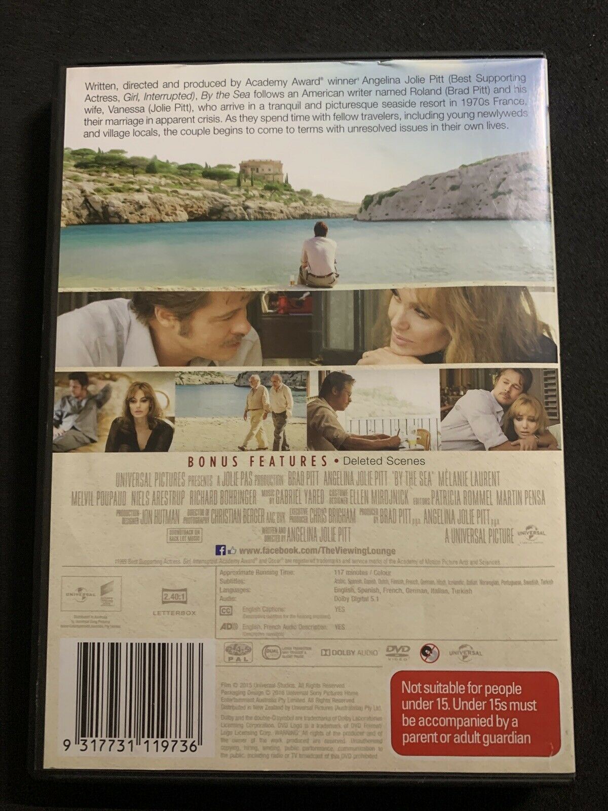 By The Sea (DVD, 2015) Brad Pitt, Angelina Jolie, Mélanie Laurent. Region 4