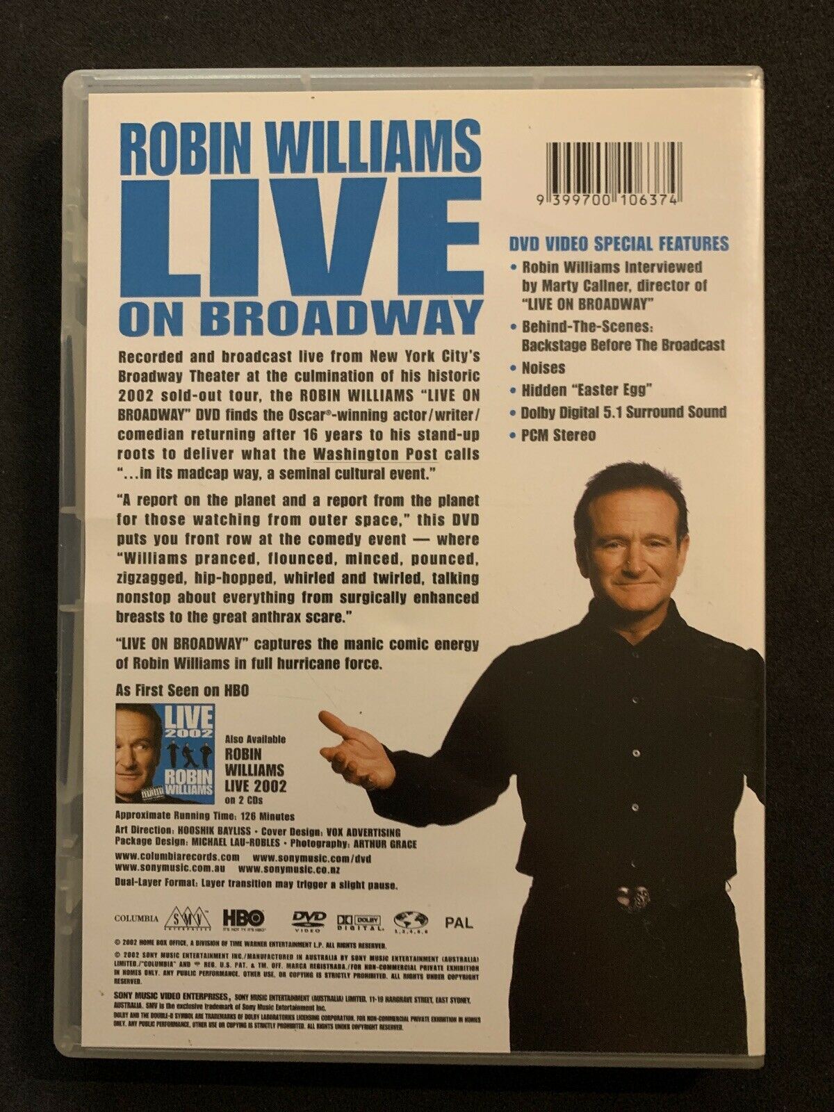 Robin Williams - Live On Broadway (DVD, 2002) Region 4