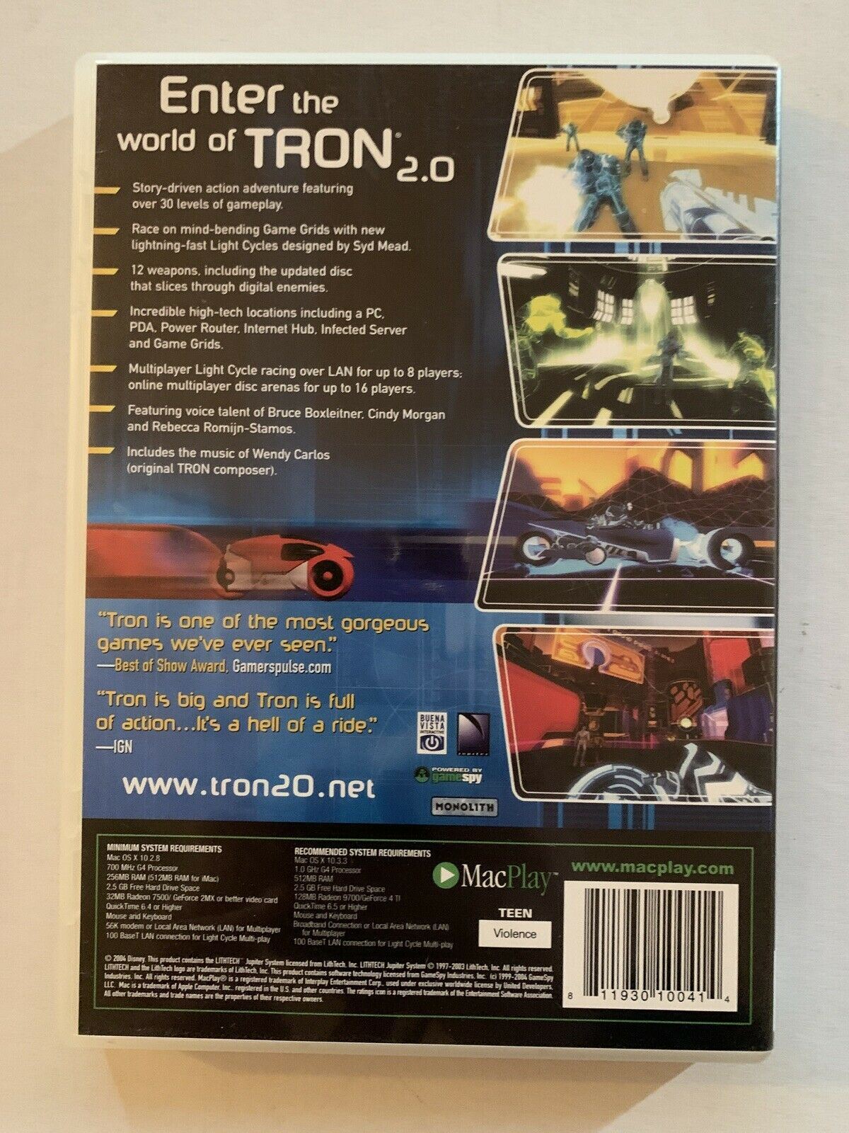 TRON 2.0 for Mac CDROM with Manual