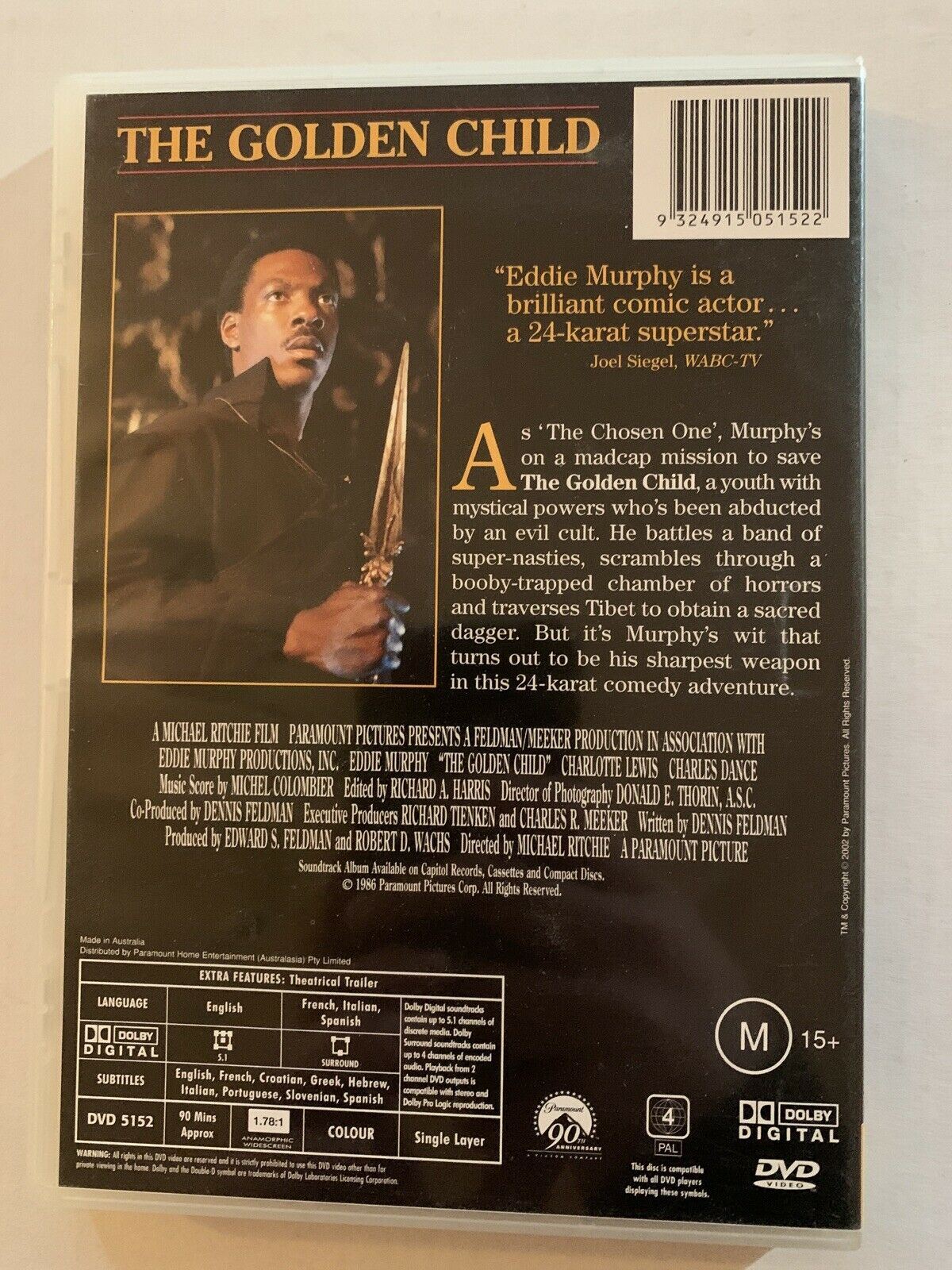 The Golden Child (DVD, 1986) Eddie Murphy, J.L. Reate, Charles Dance. Region 4