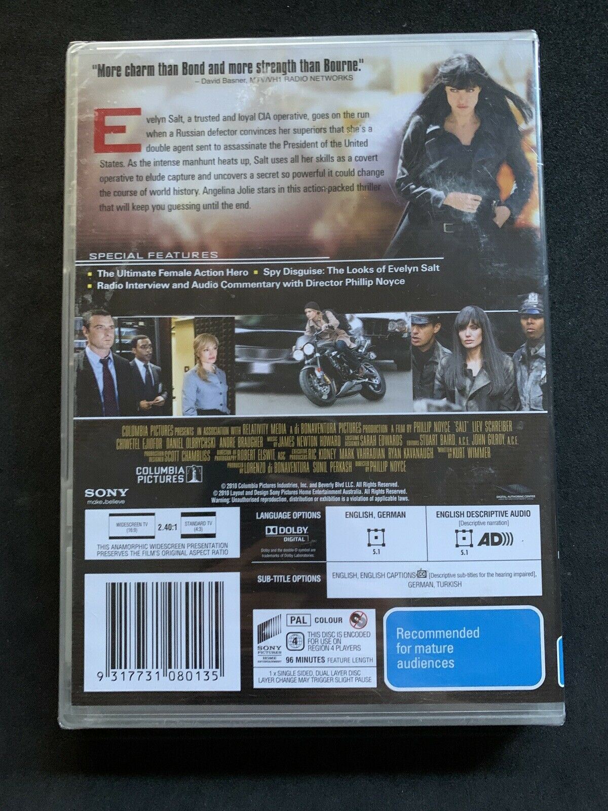 *New Sealed* Salt (DVD, 2010) Angelina Jolie, Liev Schreiber. Region 4