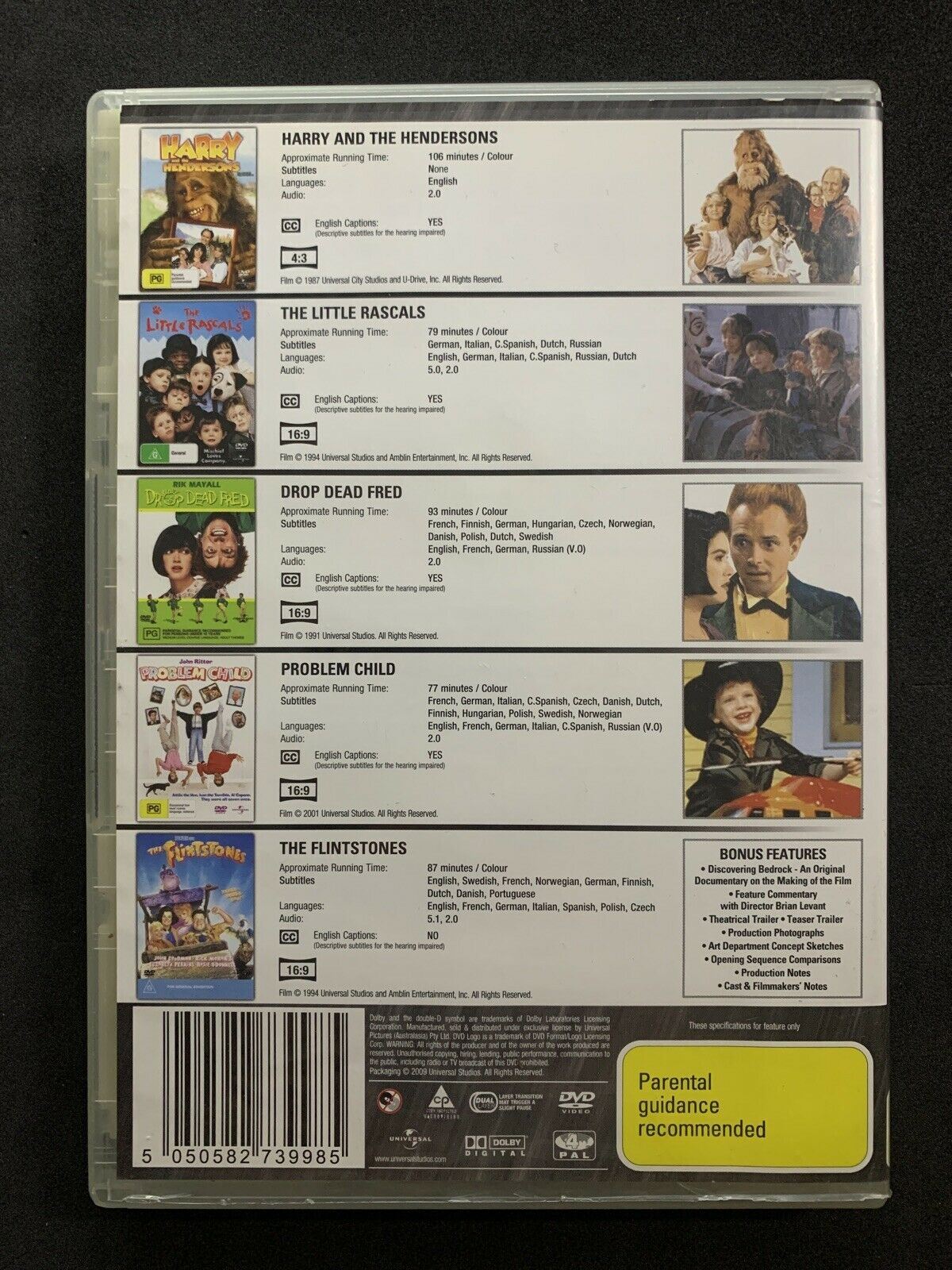 Harry And The Hendersons/The Little Rascals/Drop Dead Fred/ DVD Region-4 5 Disc