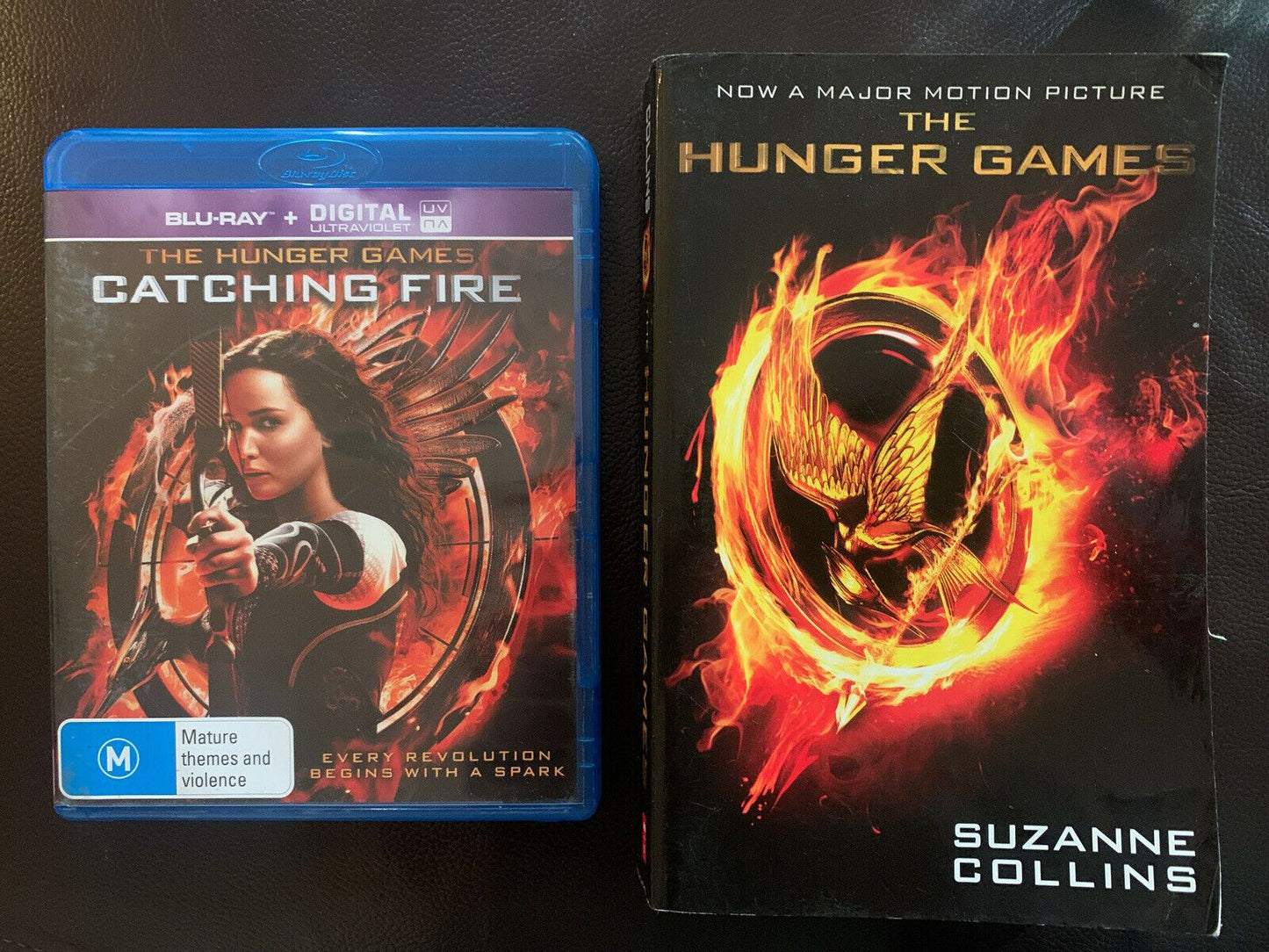 The Hunger Games - Catching Fire Blu-ray + Hungry Games Book by Suzanne Collins