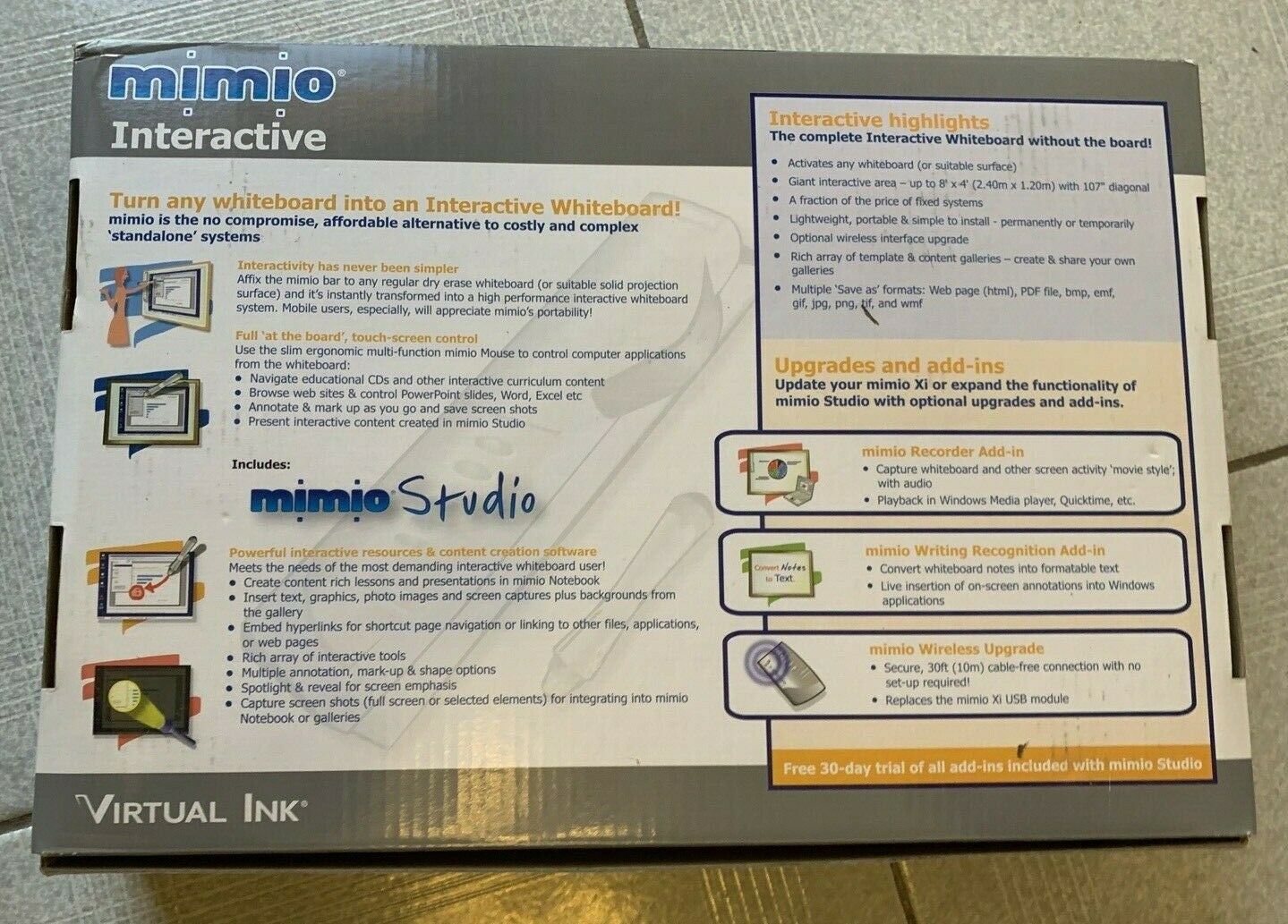 *New* Mimio Interactive & Capture Kit For Windows/Mac By Virtual Ink