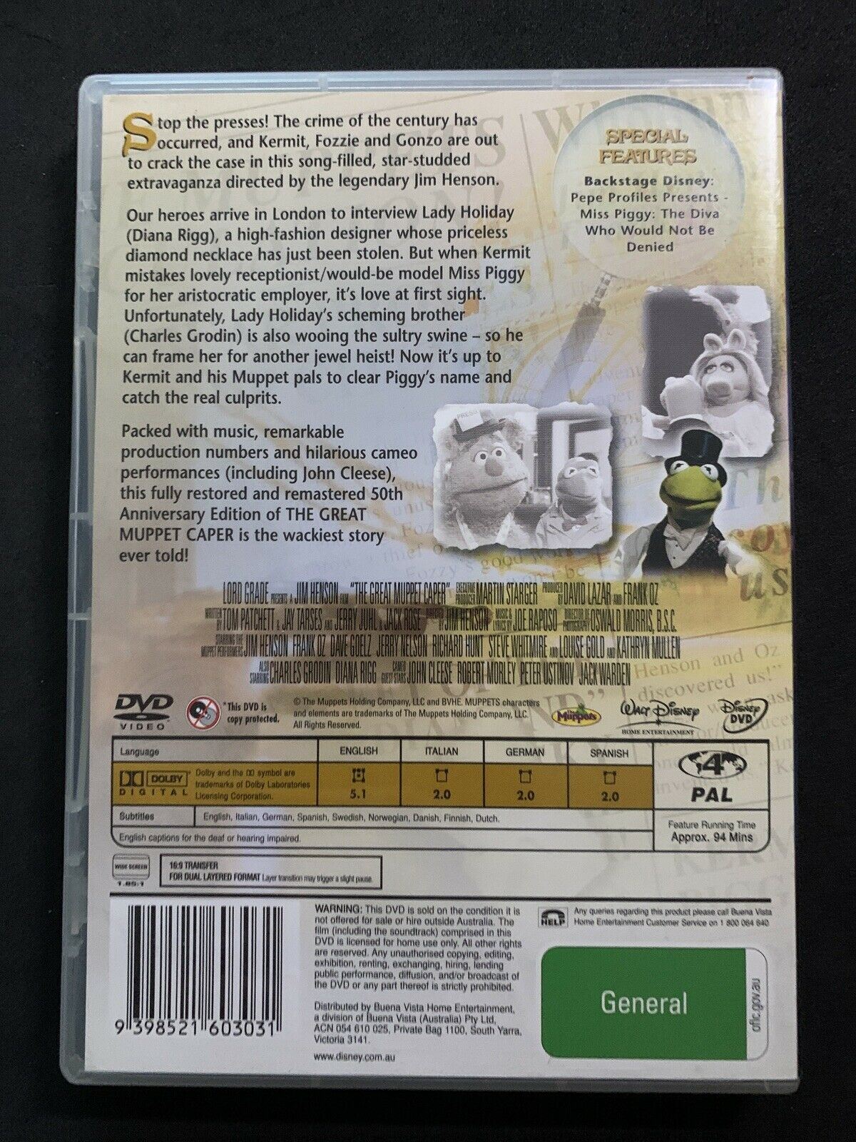 The Great Muppet Caper (DVD, 1981) Jim Henson, Frank Oz. Region 4