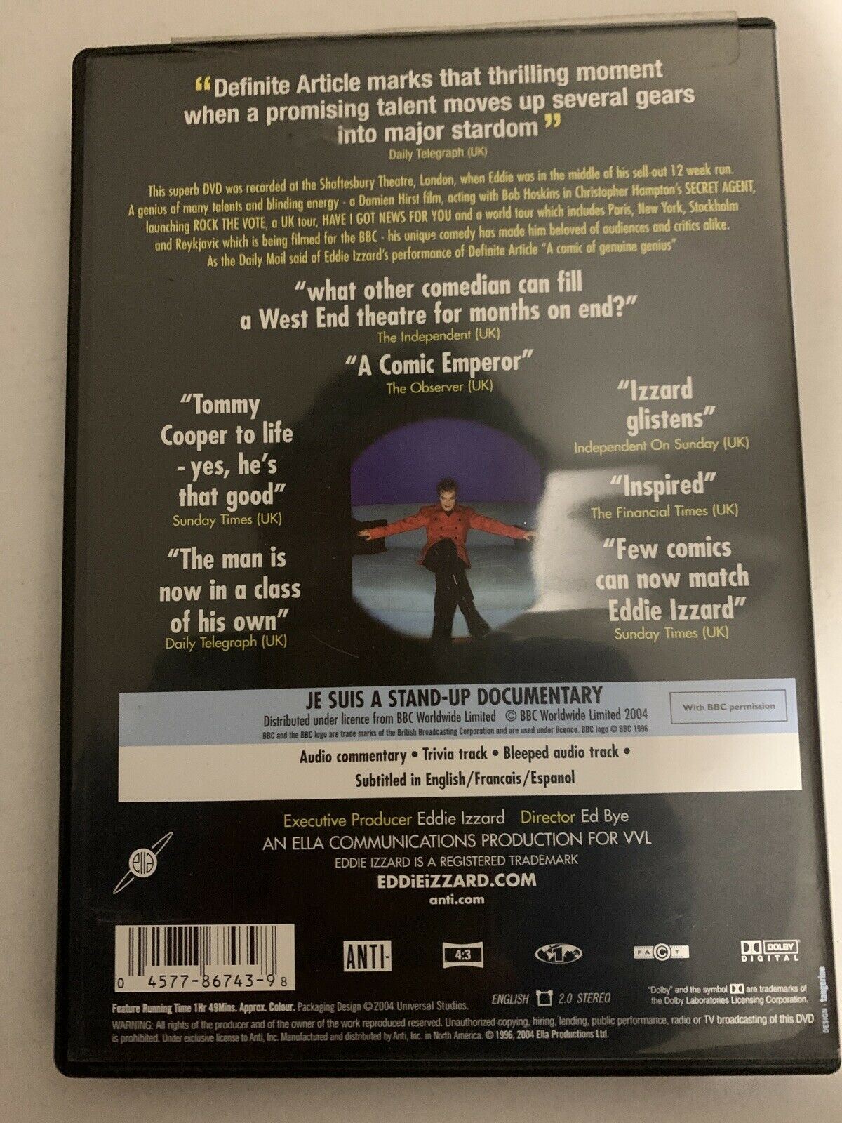 2x Eddie Izzard - Stripped Live + Definite Article (DVD, 2009) Region 4,2