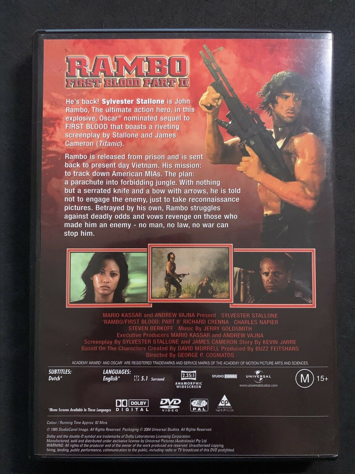 Rambo: First Blood Part II (DVD, 1985) Sylvester Stallone. Region 4
