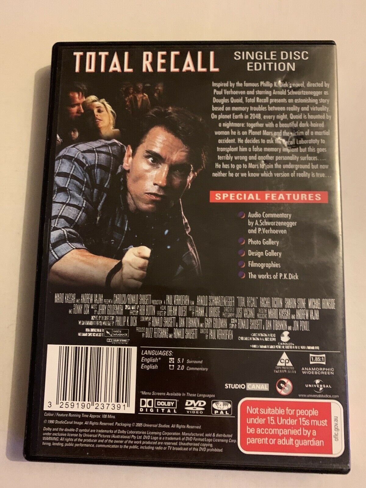 Total Recall (DVD, 1990) Arnold Schwarzenegger, Sharon Stone. Region 4