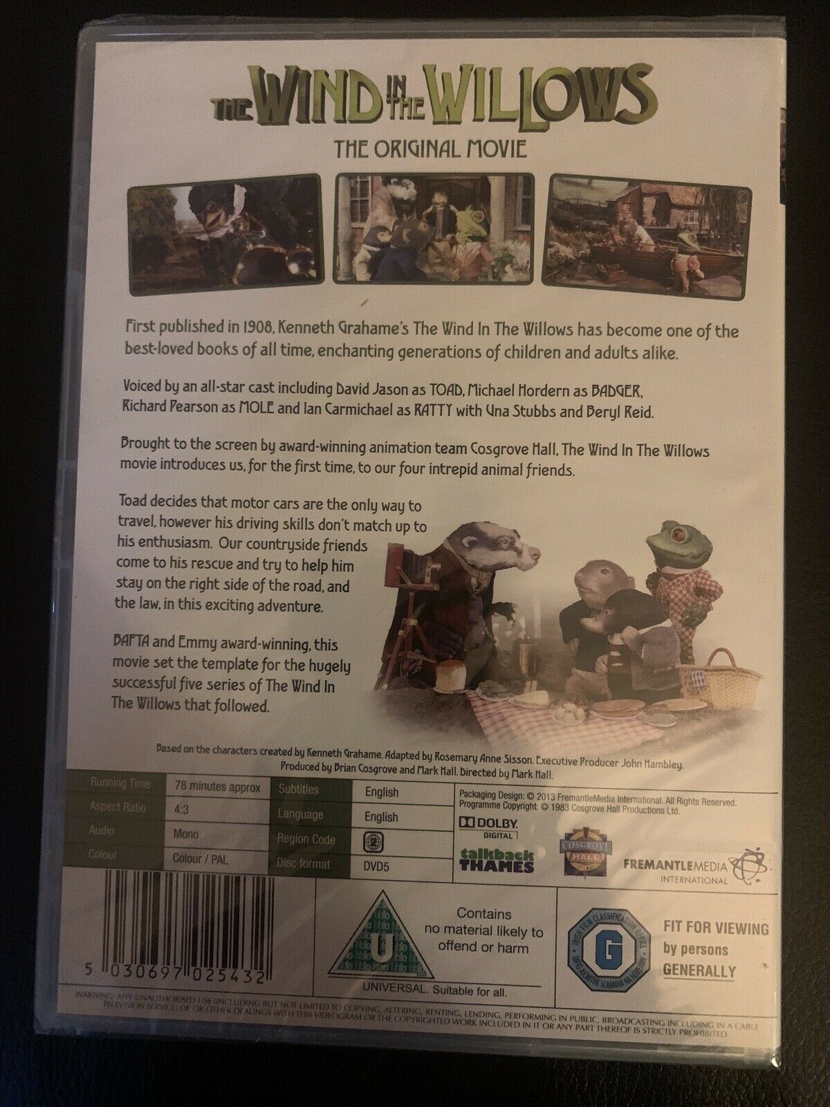 *New Sealed* The Wind In The Willows - The Original Movie (DVD, 1983) Region 2