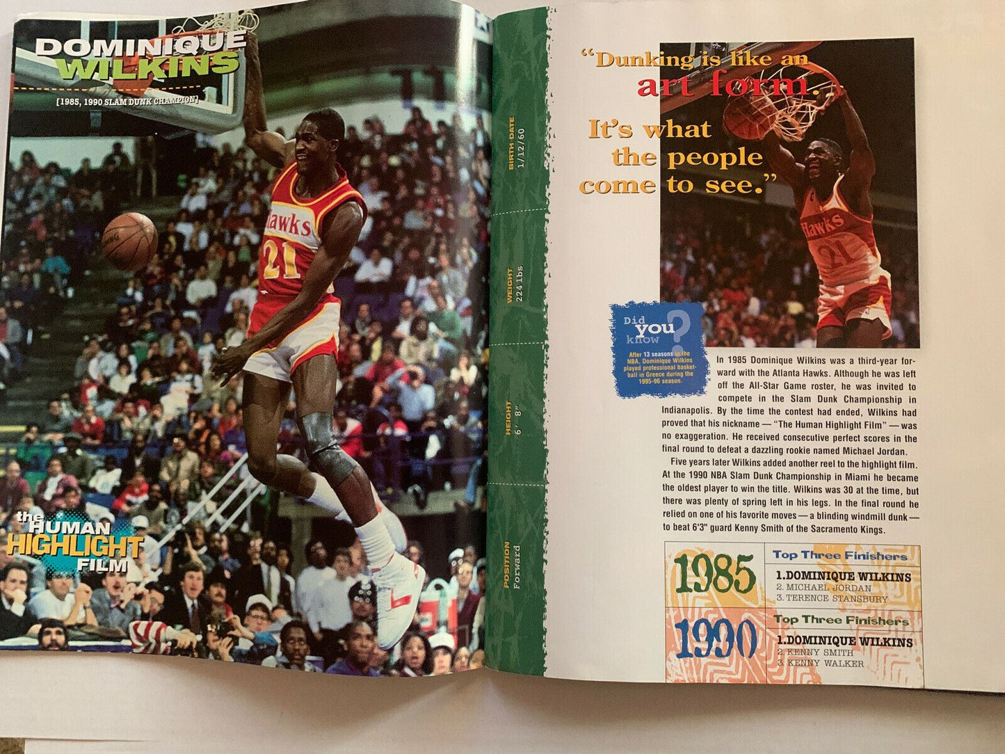 NBA All Star Slam Dunk Champs 1997 Michael Jordan, Wilkins, Webb etc Poster