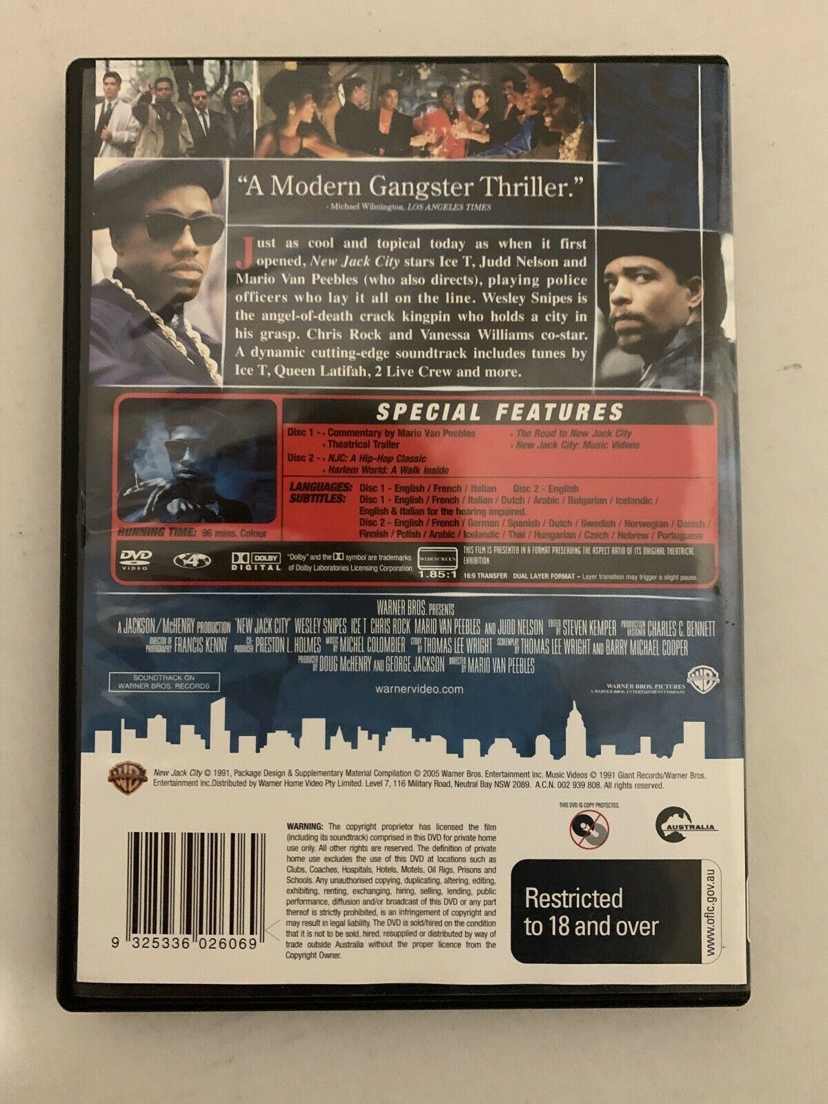 New Jack City - Special Edition (DVD, 1991) Wesley Snipes, Chris Rock. Region 4