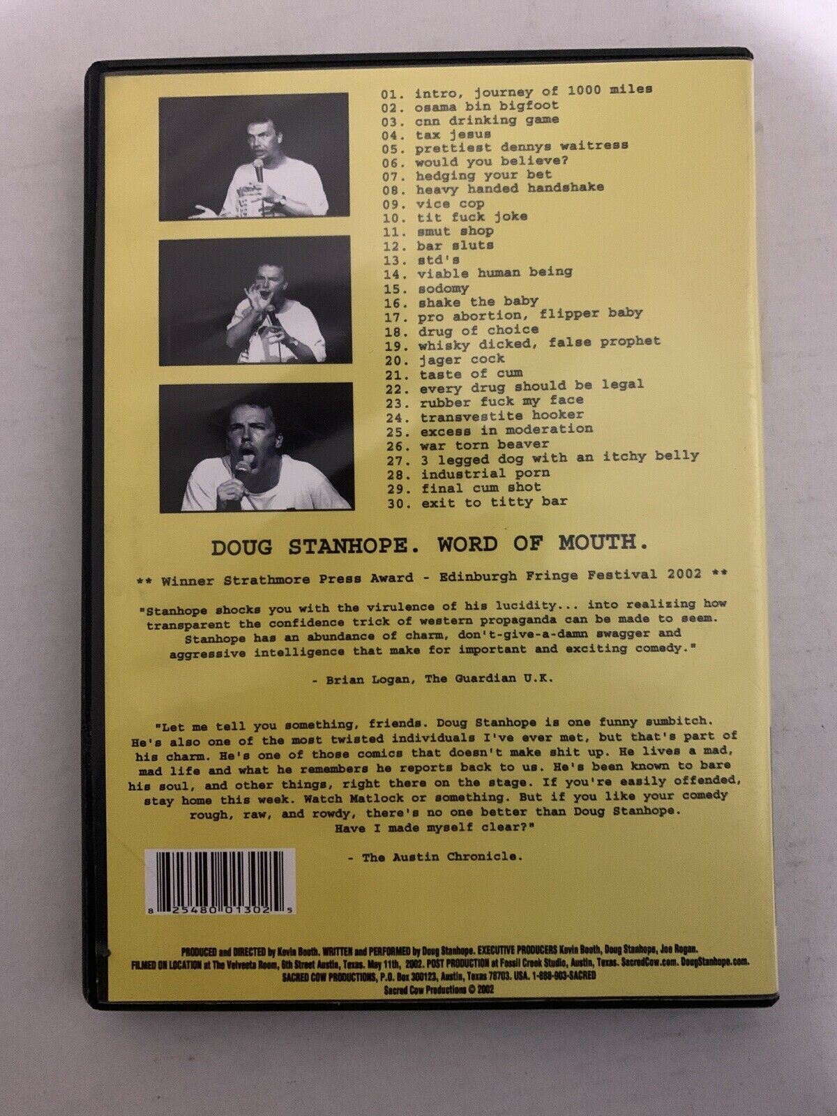 Doug Stanhope - Word Of Mouth (DVD, 2002) Standup Comedy - RARE!
