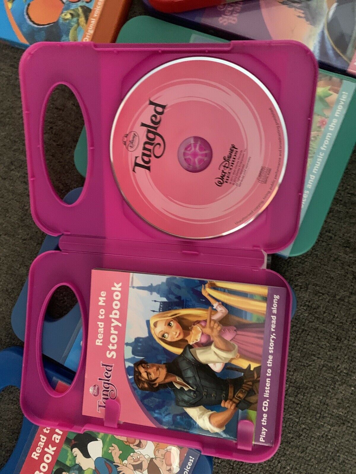 8x Disney Read To Me Book & CD Sleeping Beauty, Cinderella, Tangled, Winnie...