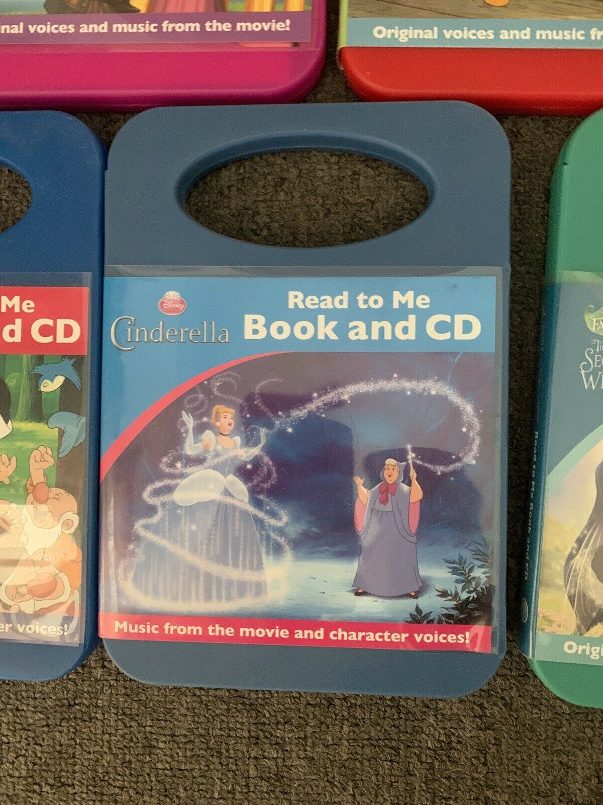 8x Disney Read To Me Book & CD Sleeping Beauty, Cinderella, Tangled, Winnie...