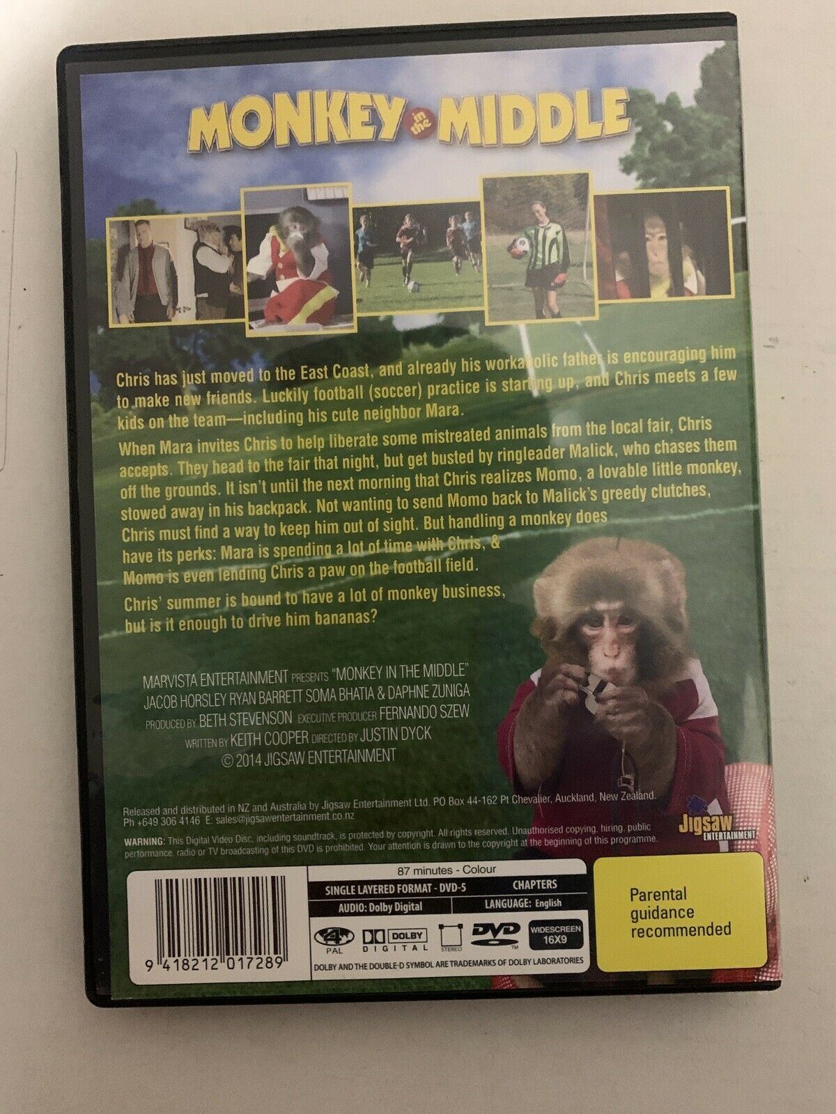 Monkey In The Middle (DVD, 2014) Jacob Horsley. Region 4