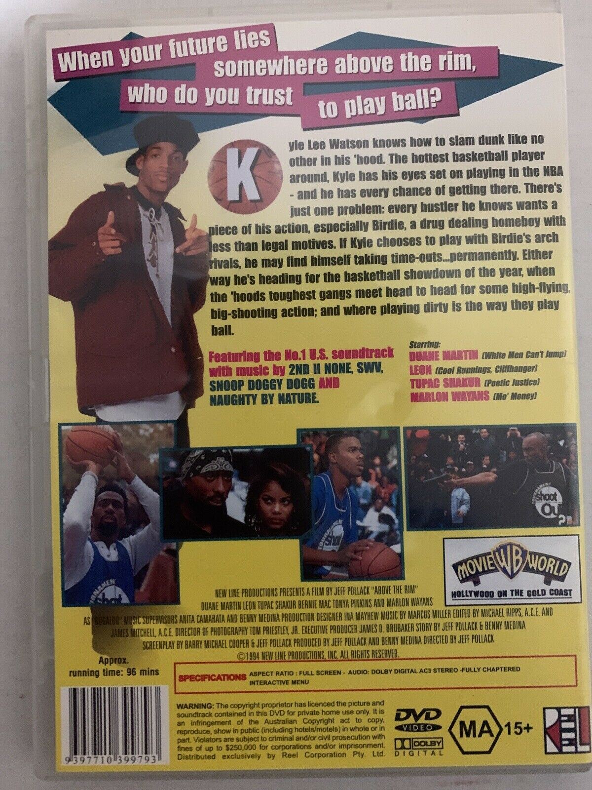 Above The Rim (DVD, 1994) Tupac Shakur, Duane Martin. Region 4