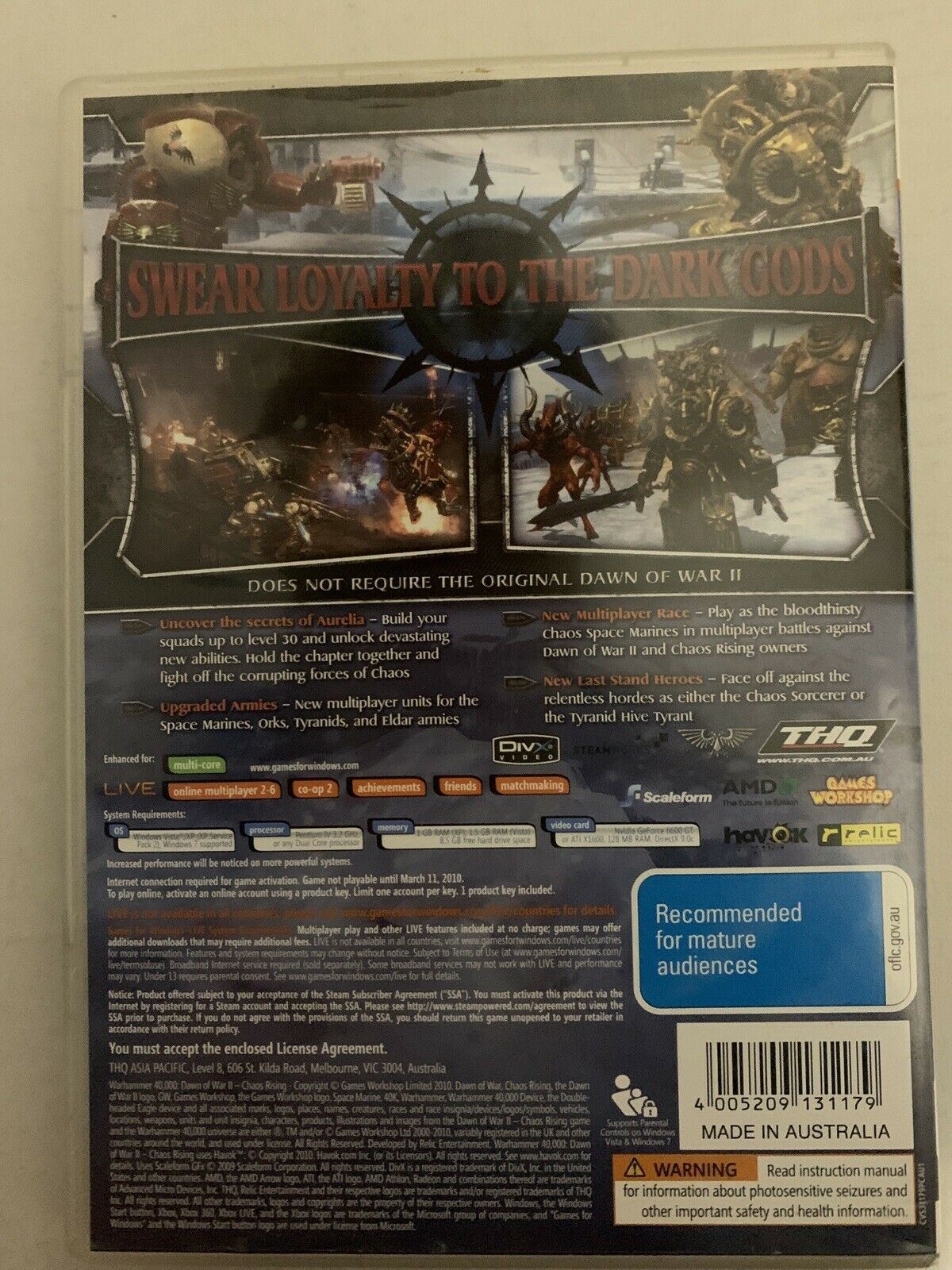 Warhammer 40,000: Dawn of War 2 - Chaos Rising PC DVD-ROM With manual