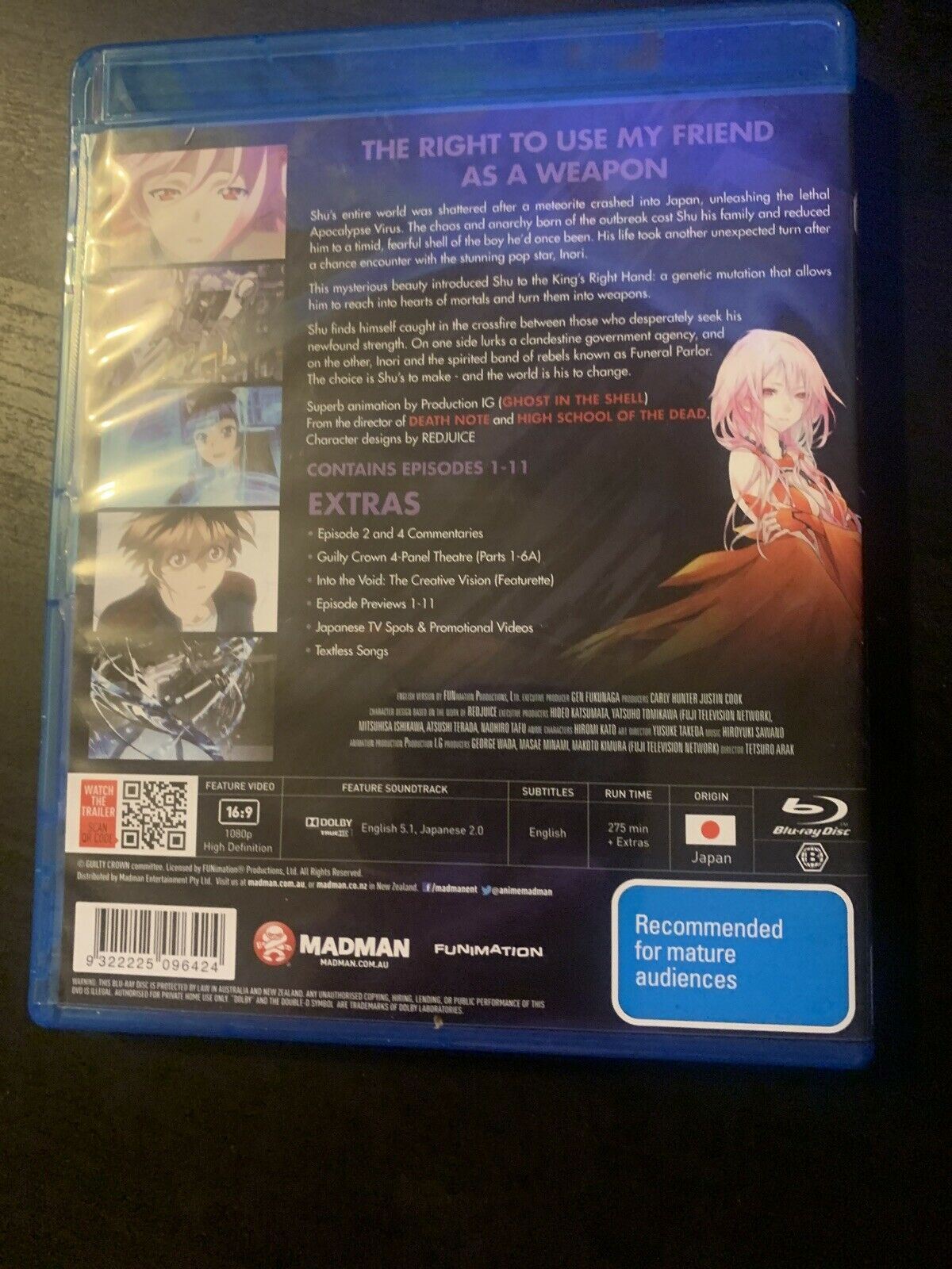 Guilty Crown : Collection 1 (Bluray, 2011) Region B