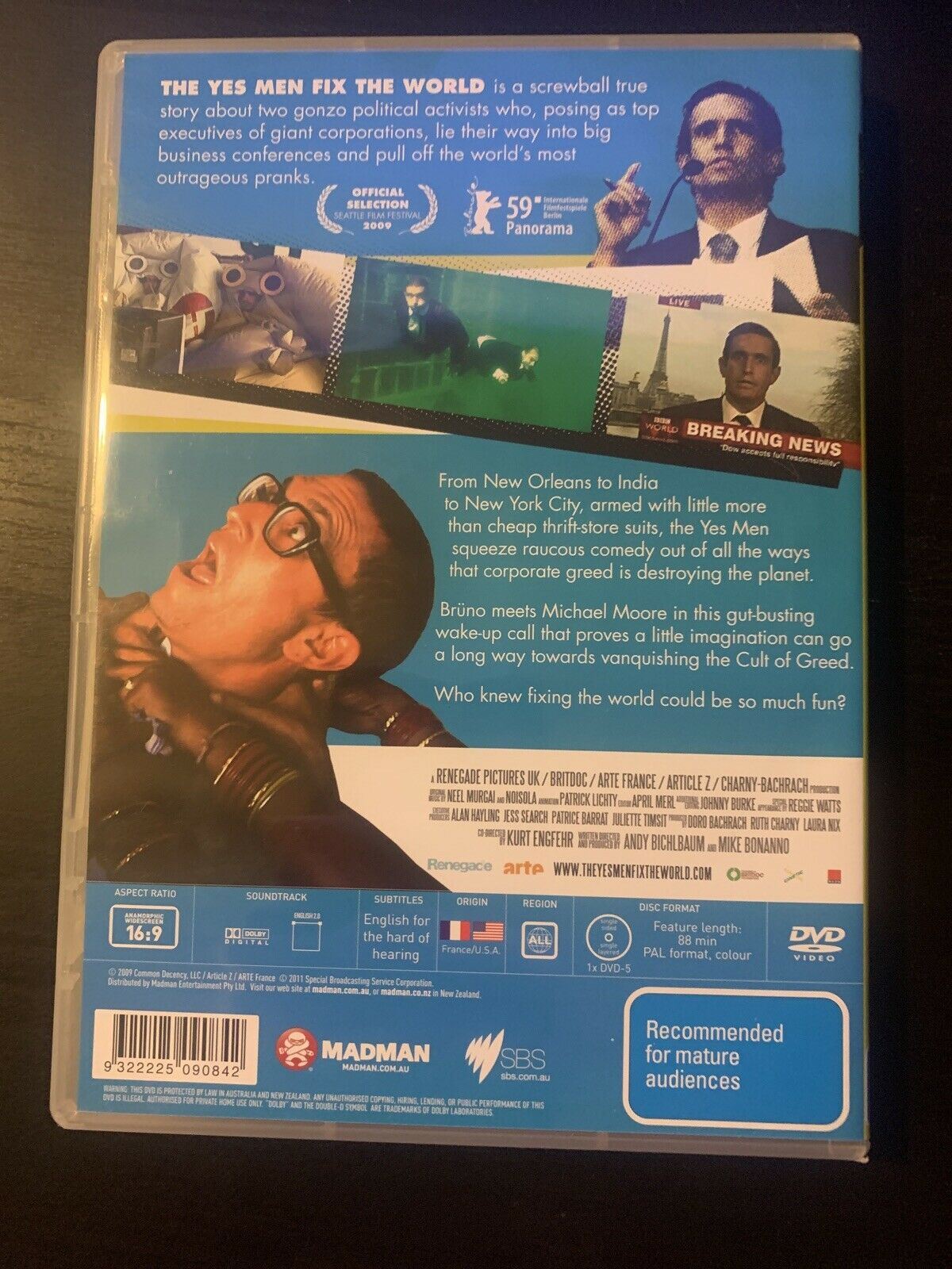 The Yes Men Fix The World (DVD, 2009) SBS All Regions