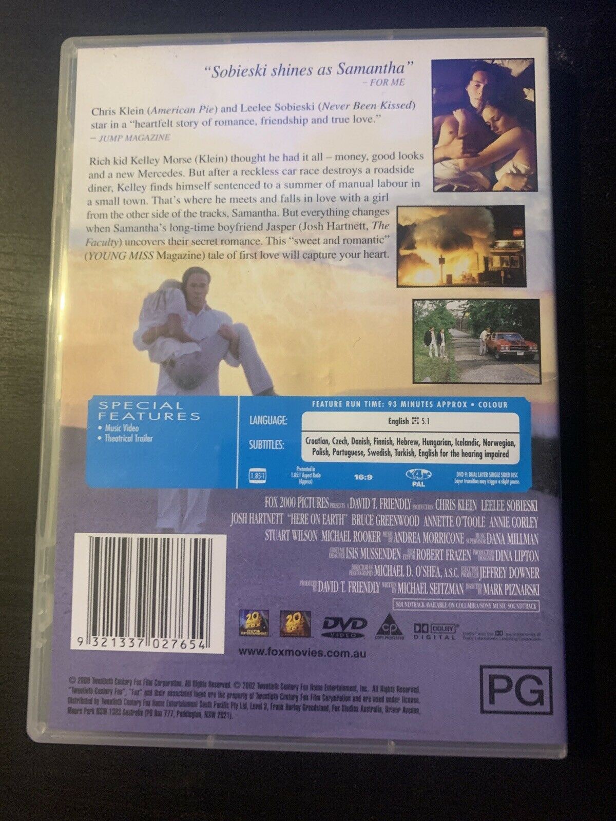 Here On Earth (DVD, 2000) Chris Klein, Leelee Sobieski, Josh Hartnett. Region 4