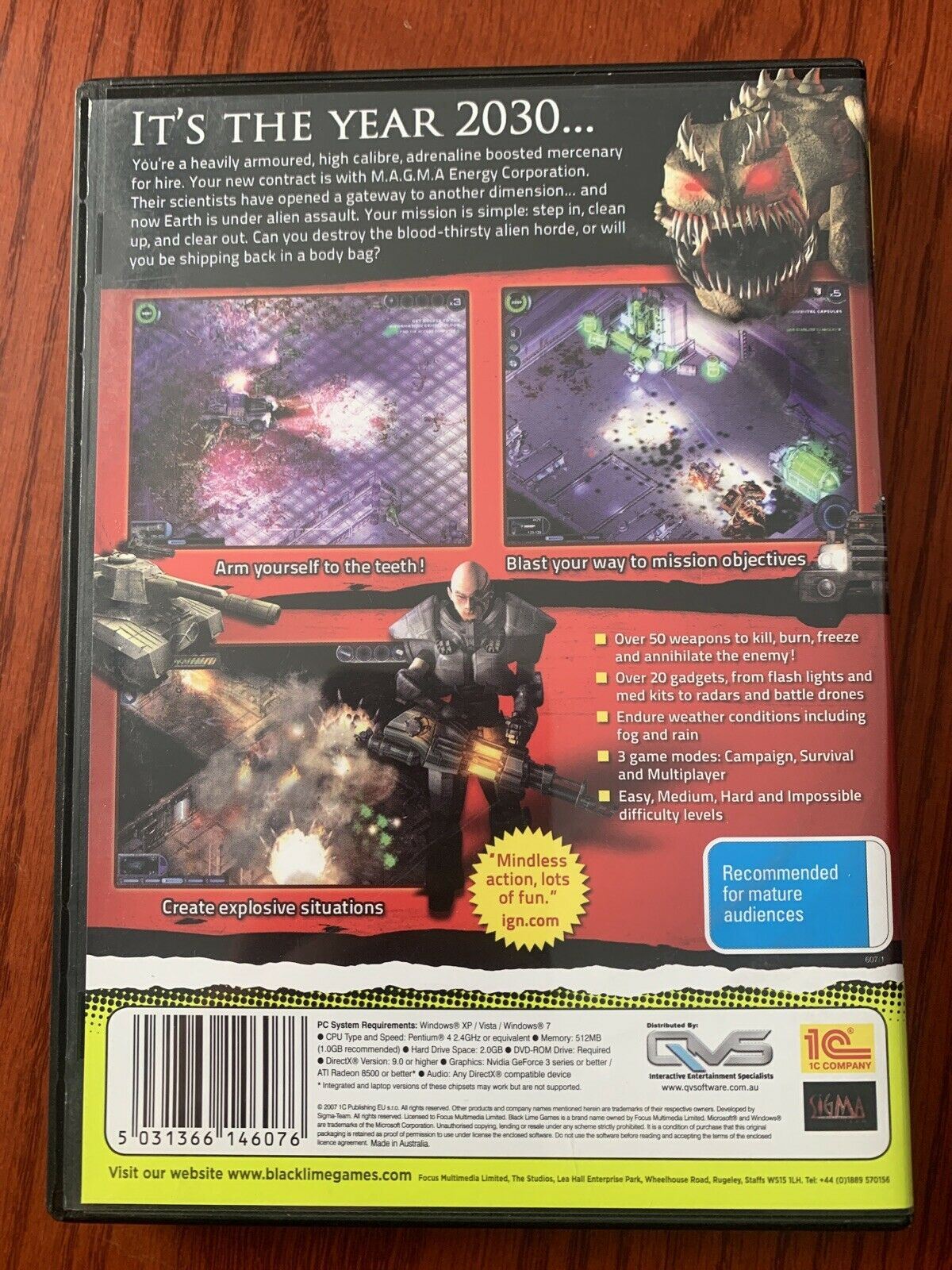 Alien Shooter Vengeance (PC DVD-ROM, 2007) Windows