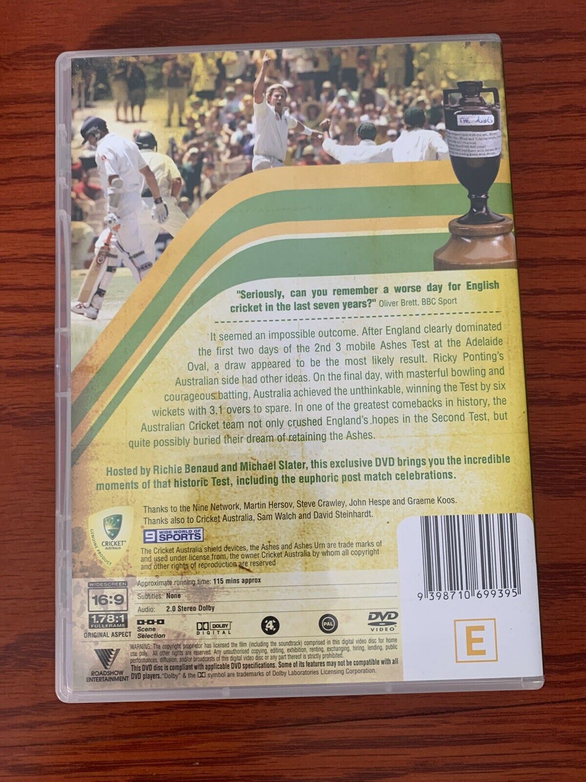 Amazing Adelaide - The 2nd 2006/7 Mobile Ashes Test (DVD, 2006) Region 4