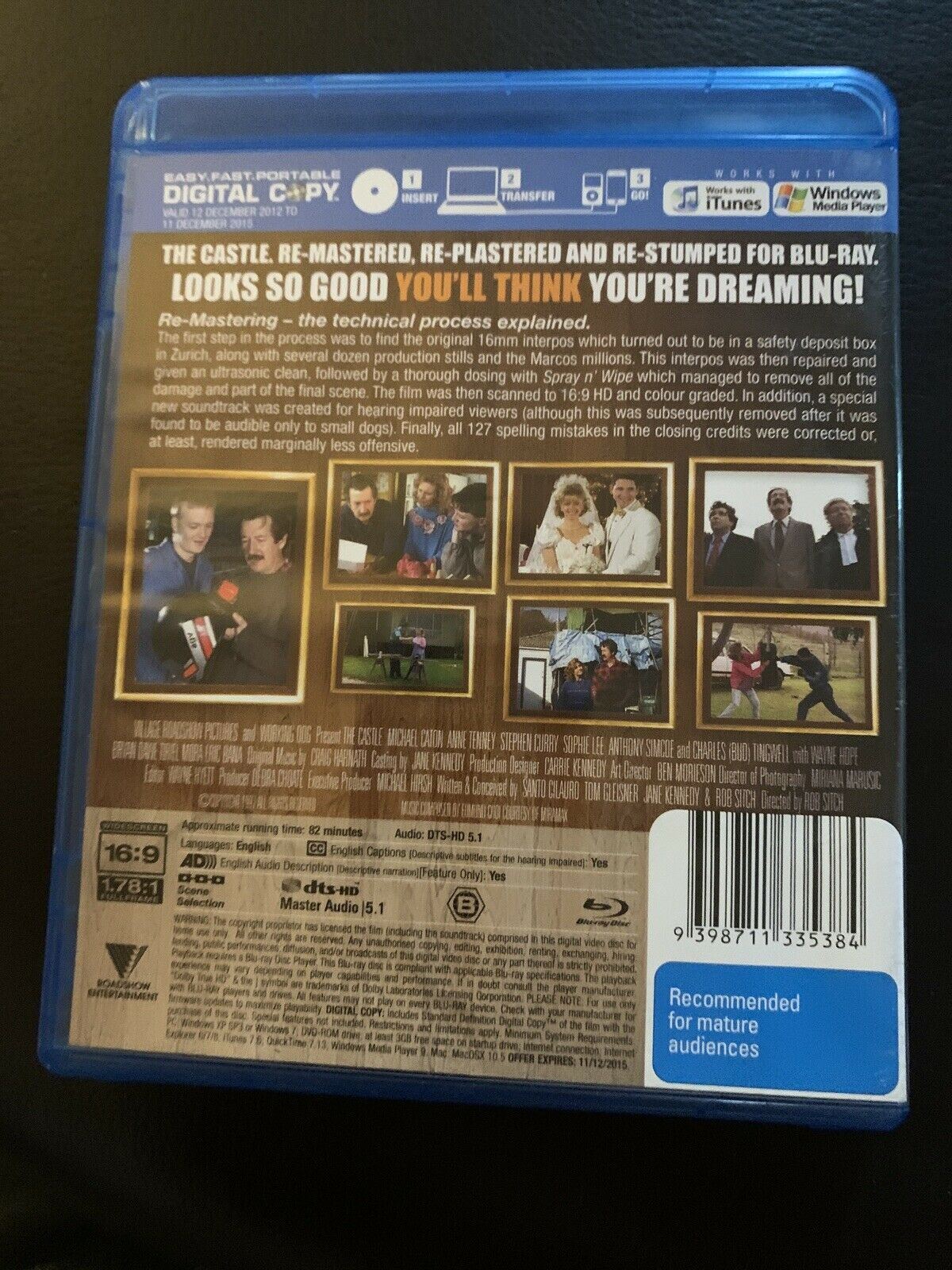 The Castle - Remastered (Blu-ray, 1997) Michael Caton, Anne Tenney. Region B