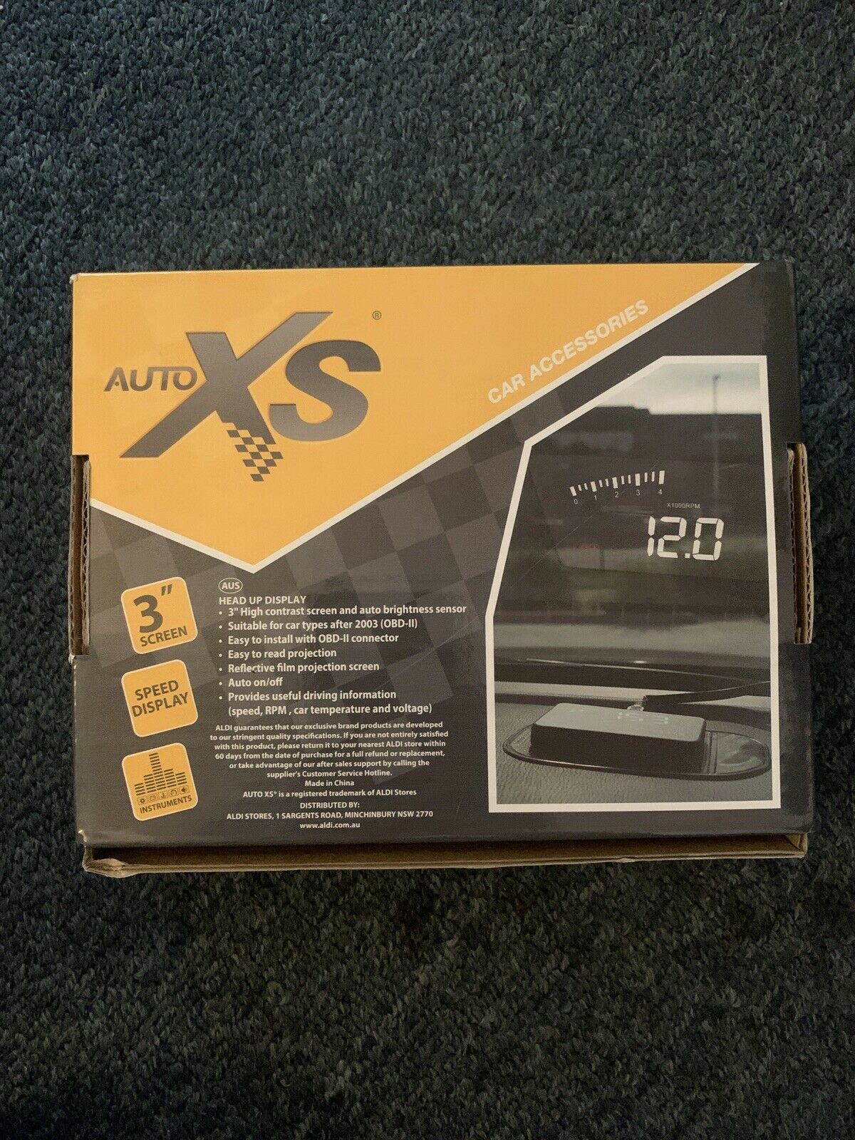 AutoXS Head Up Display - Project Speed, RPM, Car Temperature