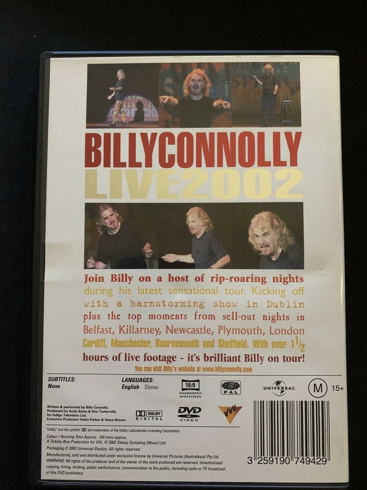 Billy Connolly - Live 2002 (DVD) Region 2,4