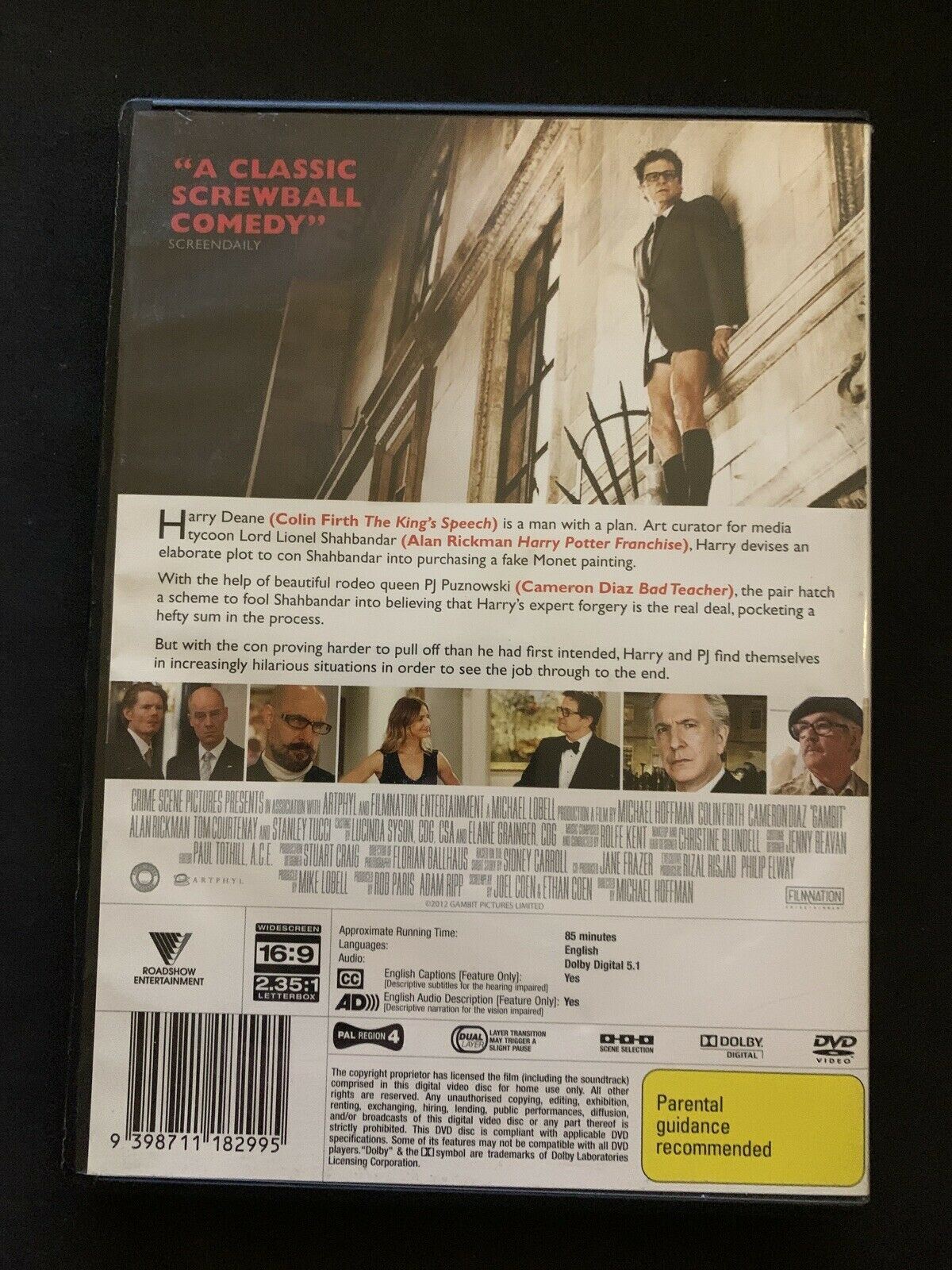 Gambit (DVD, 2012) Colin Firth, Cameron Diaz, Alan Rickman - Region 4