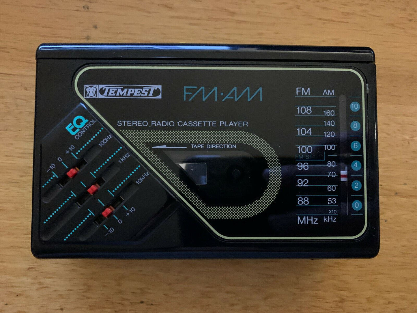 Stereo AM/FM Radio Cassette Player Tempest with Equalizer Control & Earphones