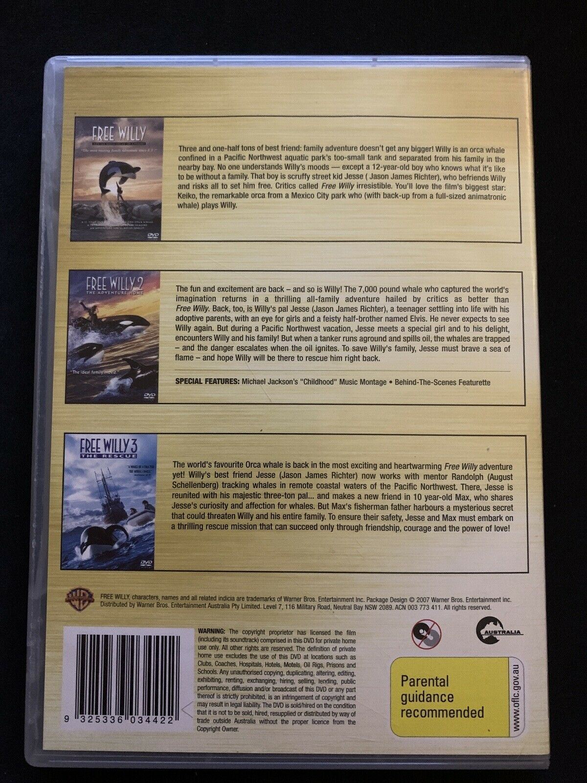 Free Willy 1, 2, 3 DVD Region 4