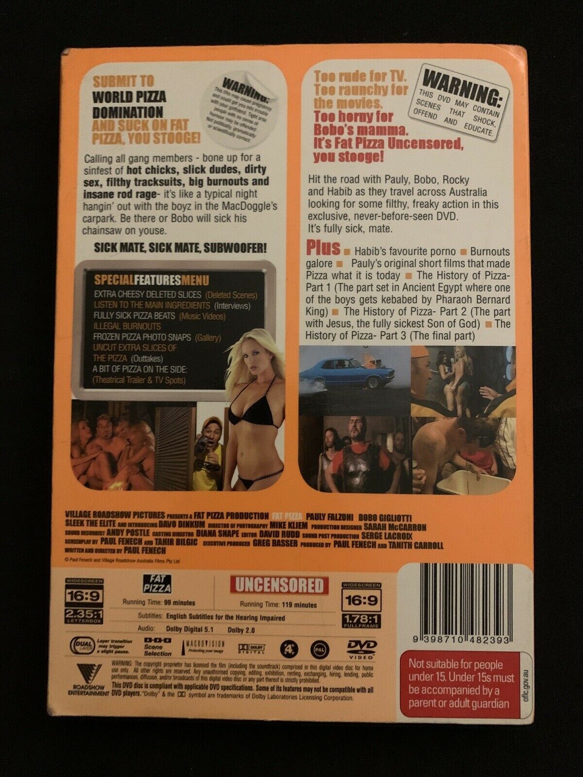 Fat Pizza - Fully Sick Pack! (DVD, 2006, 2-Disc Set) Paul Fenech, Paul Nakad